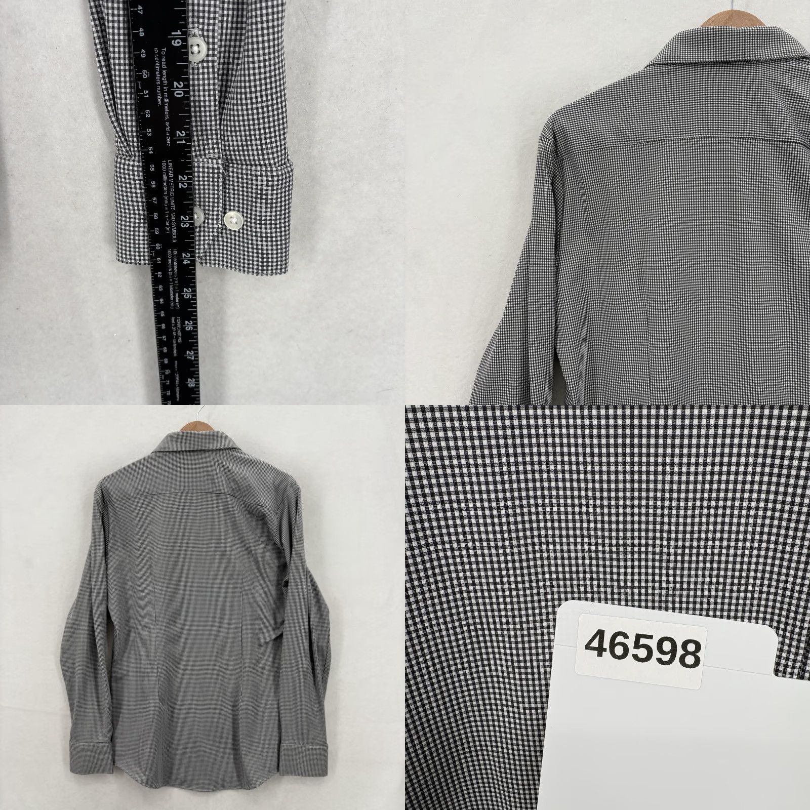 Mizzen+Main Mizzen+Main Spinnaker Shirt Mens Small Black Gingham Trim Fit Dress Stretch Shirt Mens Slim Pattern Gingham 90s Style (Note: Not applicable) Size 36R - 8 Thumbnail