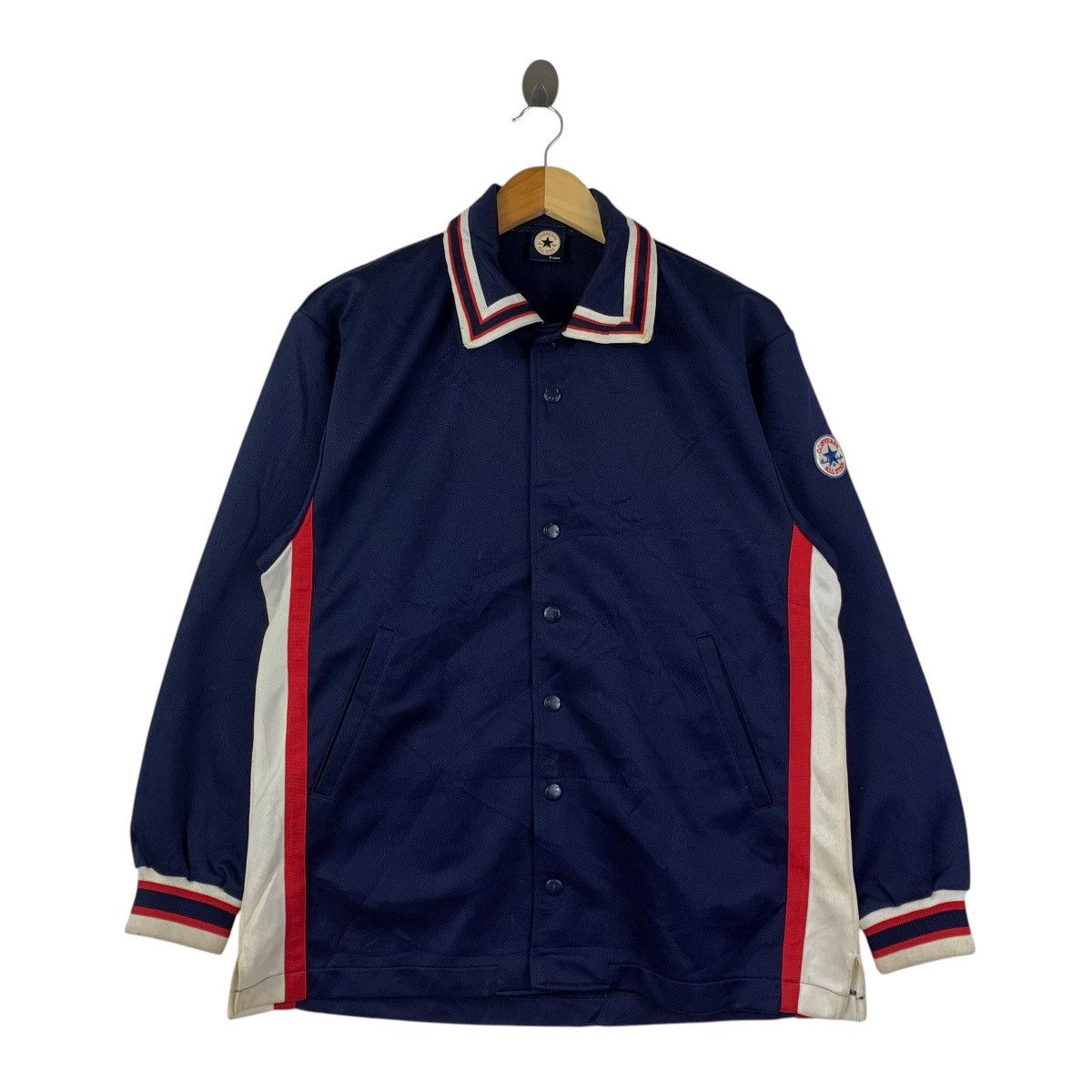 Vintage CONVERSE ALL STAR Navy Coach Jacket Retro 90s Track
