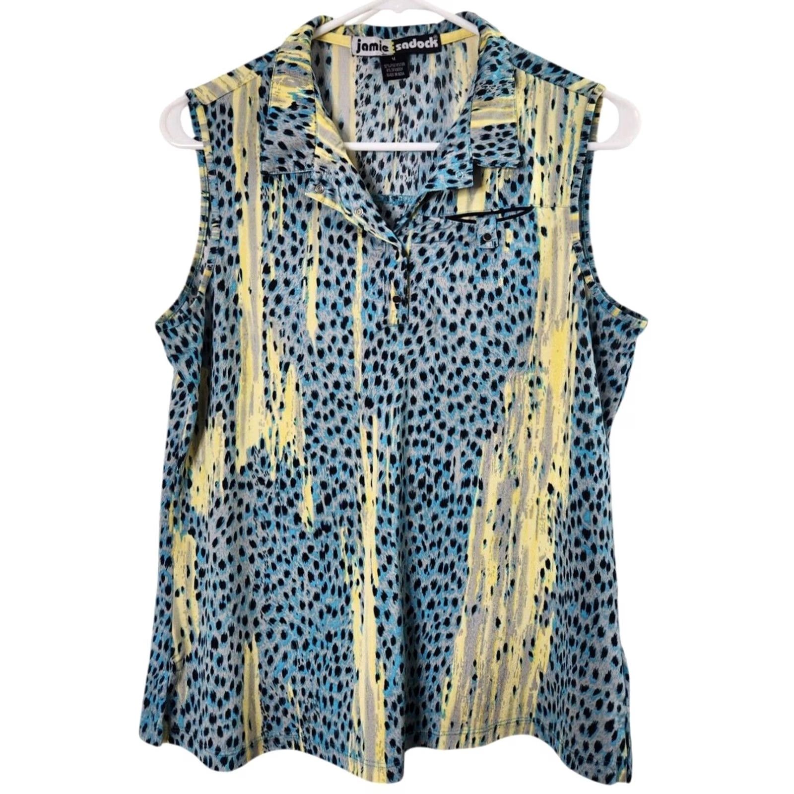 Vintage Jamie Sadock Womens M 1/4 Zip Top Sleeveless Golf Vest Shirt Art To Wear Tank Size M / US 6-8 / IT 42-44 - 2 Thumbnail