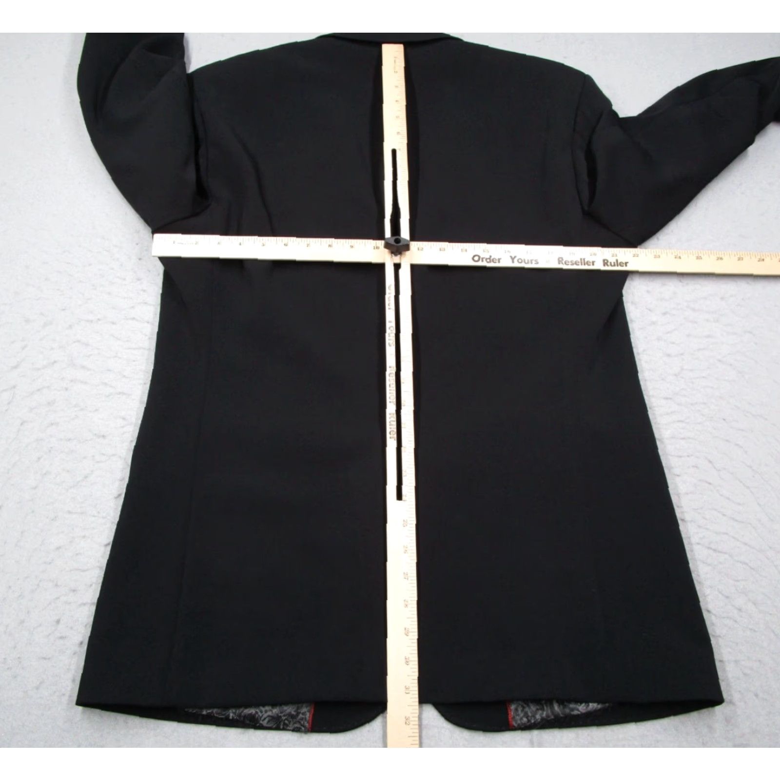 Vintage Haupt Germany Blazer Mens 2 Button Jacket Black Polyester Blend Notch Lapel Regular Single-Breasted 42/XL Size 42R - 7 Thumbnail