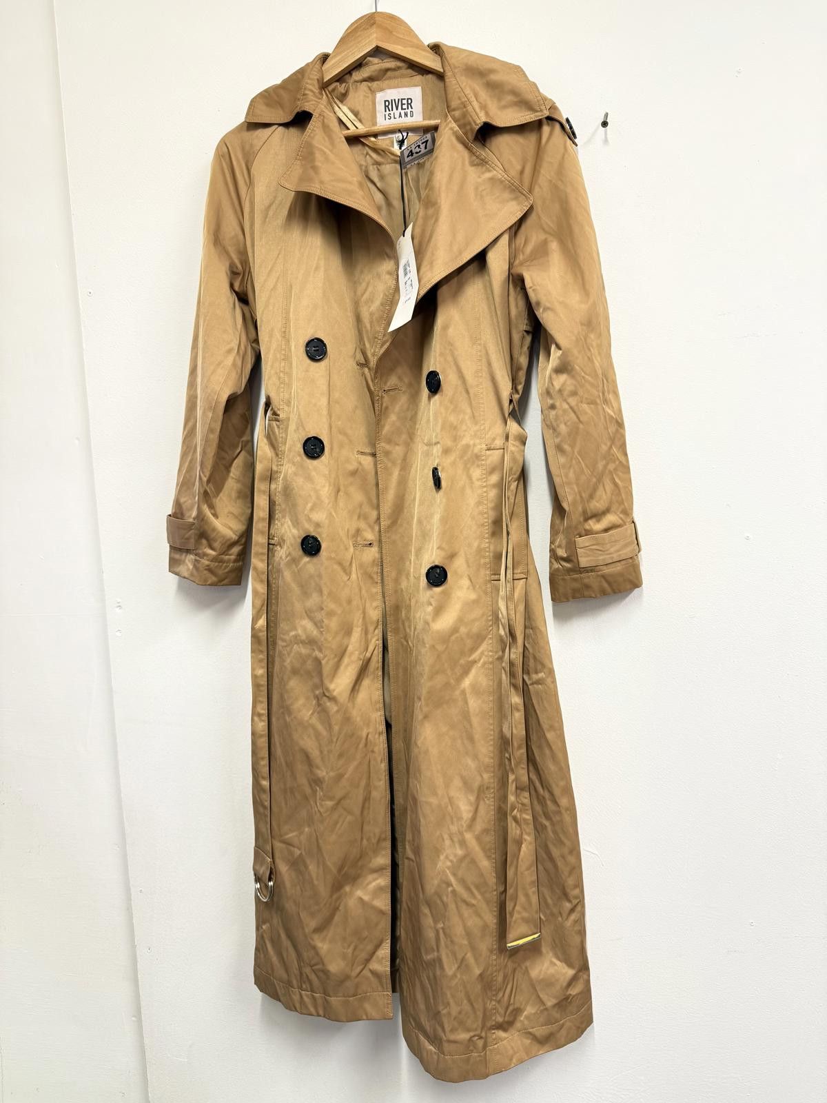 River Island River Island Women's Light Brown Trench Coat UK Size 6 Size XS / US 0-2 / IT 36-38 - 1 Thumbnail