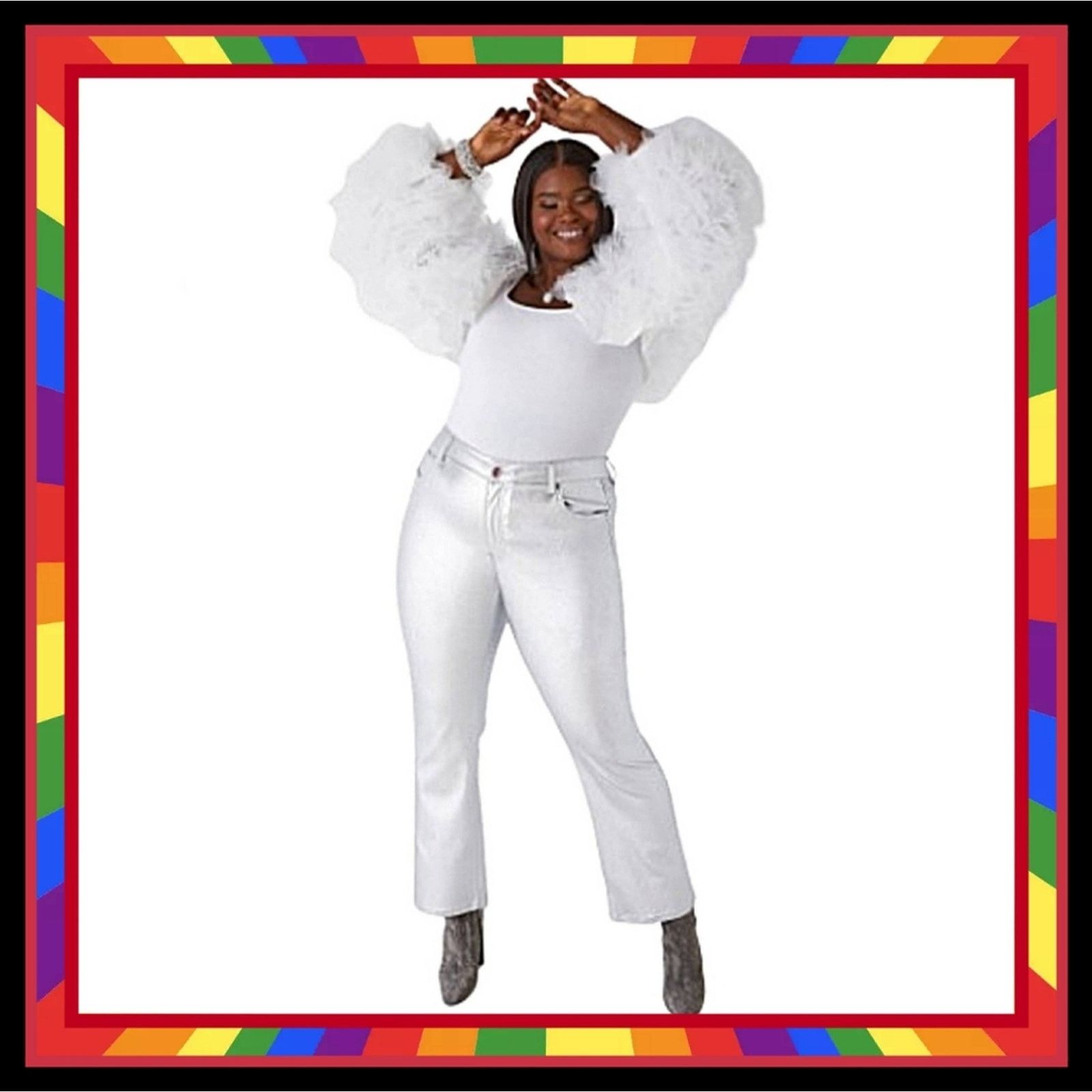 Other BRIGHT WHITE ☆ FLUFFY TULLE ☆ CROPPED SHRUG 4x ☆ NWT Size 4XL / US 24-26 - 1 Thumbnail