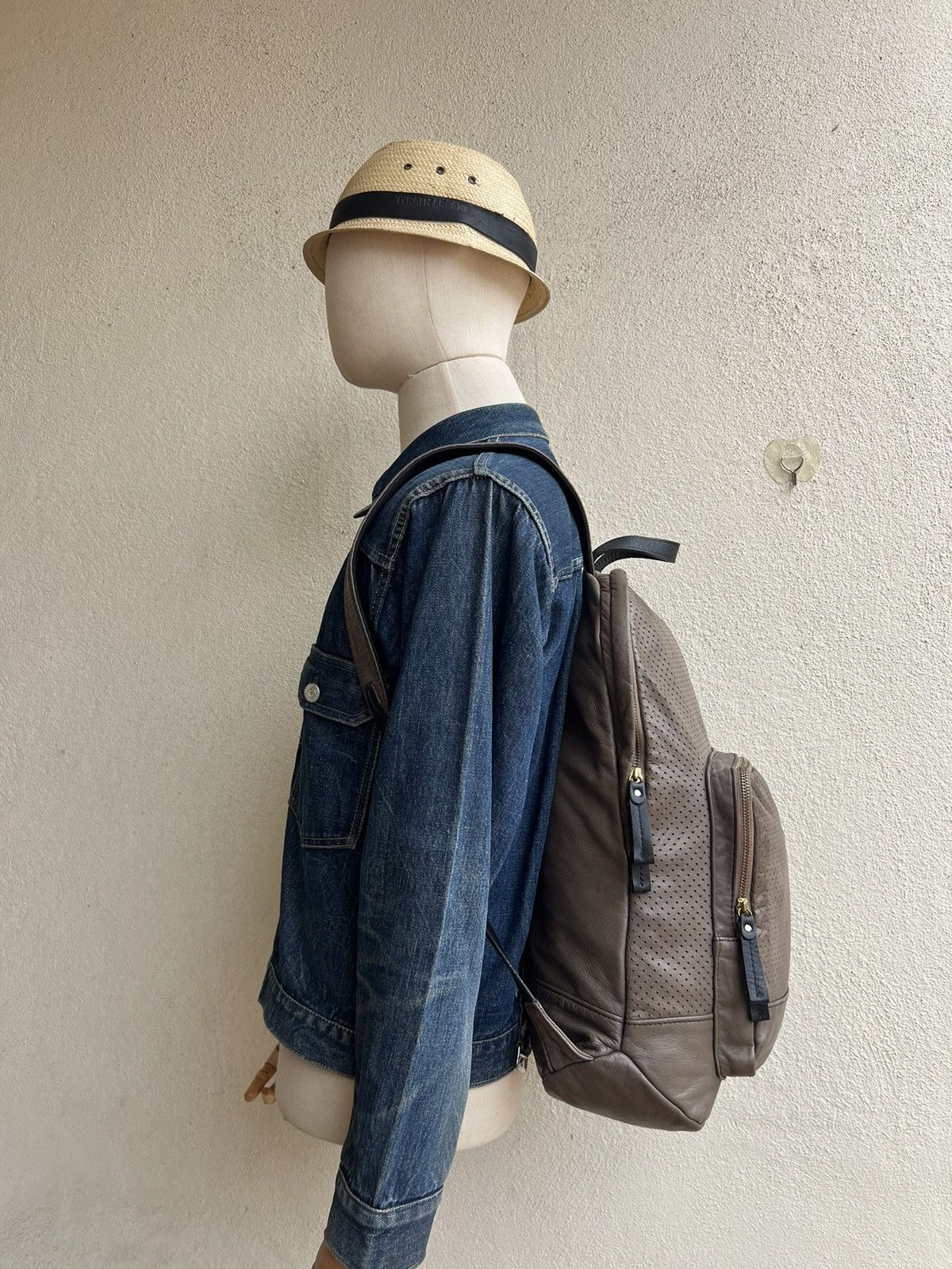 Leather Sot Japan Muddy Dirty Patina Napa Leather Backpack Bag Size ONE SIZE - 2 Thumbnail
