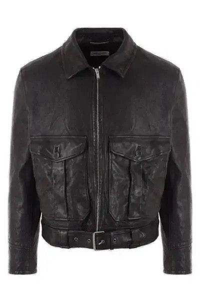 Saint Laurent Paris o1s1wg111124 Blouson Aviateur Nappa Vegetal Leather Jacket Size US S / EU 44-46 / 1 - 1 Thumbnail