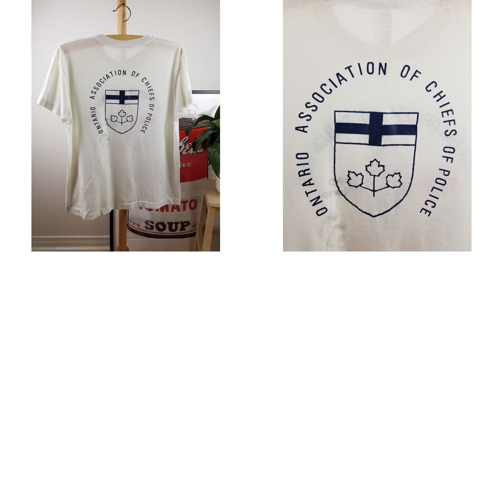Vintage VINTAGE 1990 TORONTO LAW ENFORCEMENT TORCH RUN POLICE PAPER THIN T-SHIRT SZ L Shirt Mens White 1990s Police Theme Retro TORCH RUN USA Size US L / EU 52-54 / 3 - 8 Thumbnail