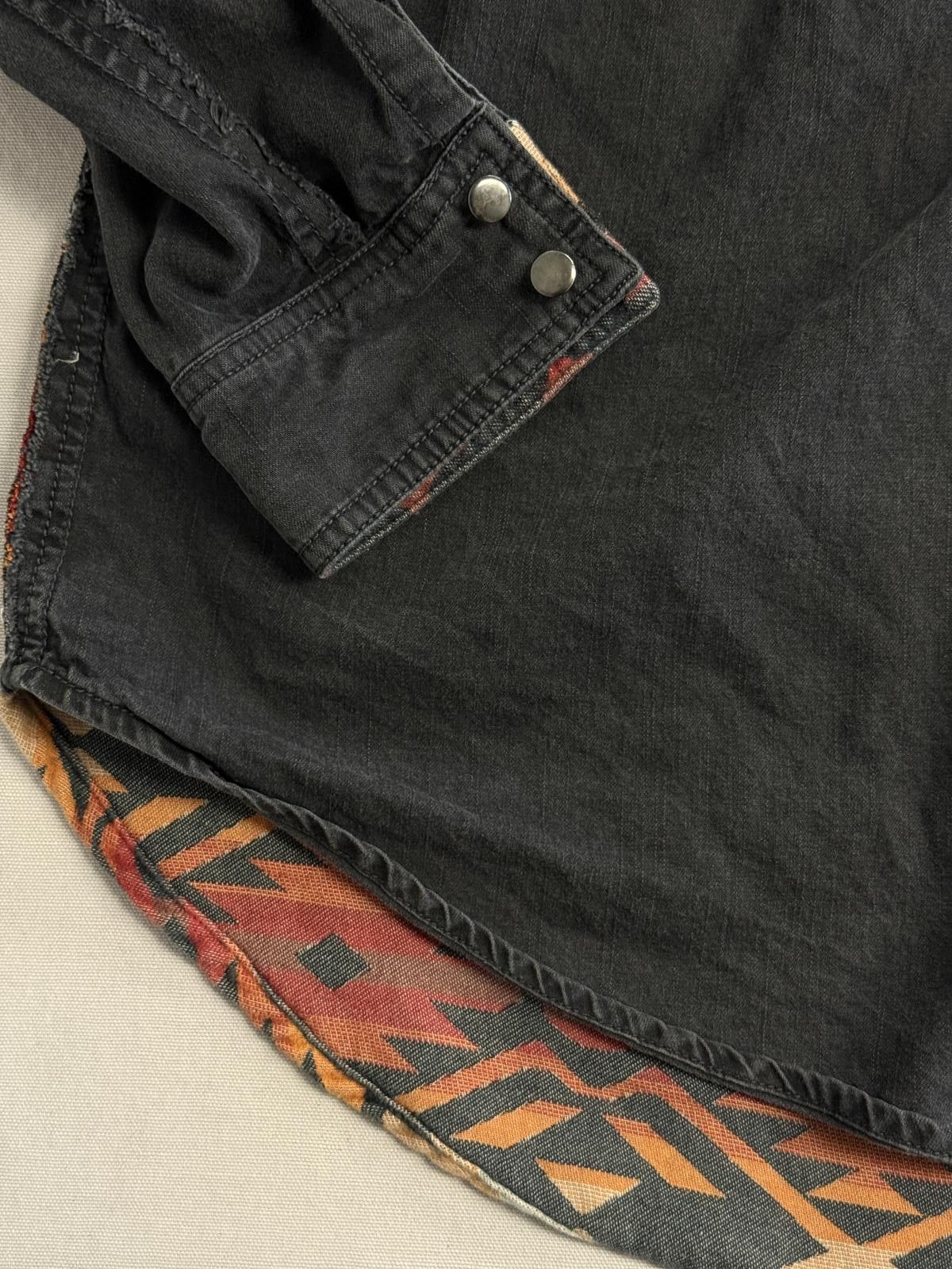 Other Women's Free People Black Denim Aztec Jacket We the Free - S Size S / US 4 / IT 40 - 6 Thumbnail