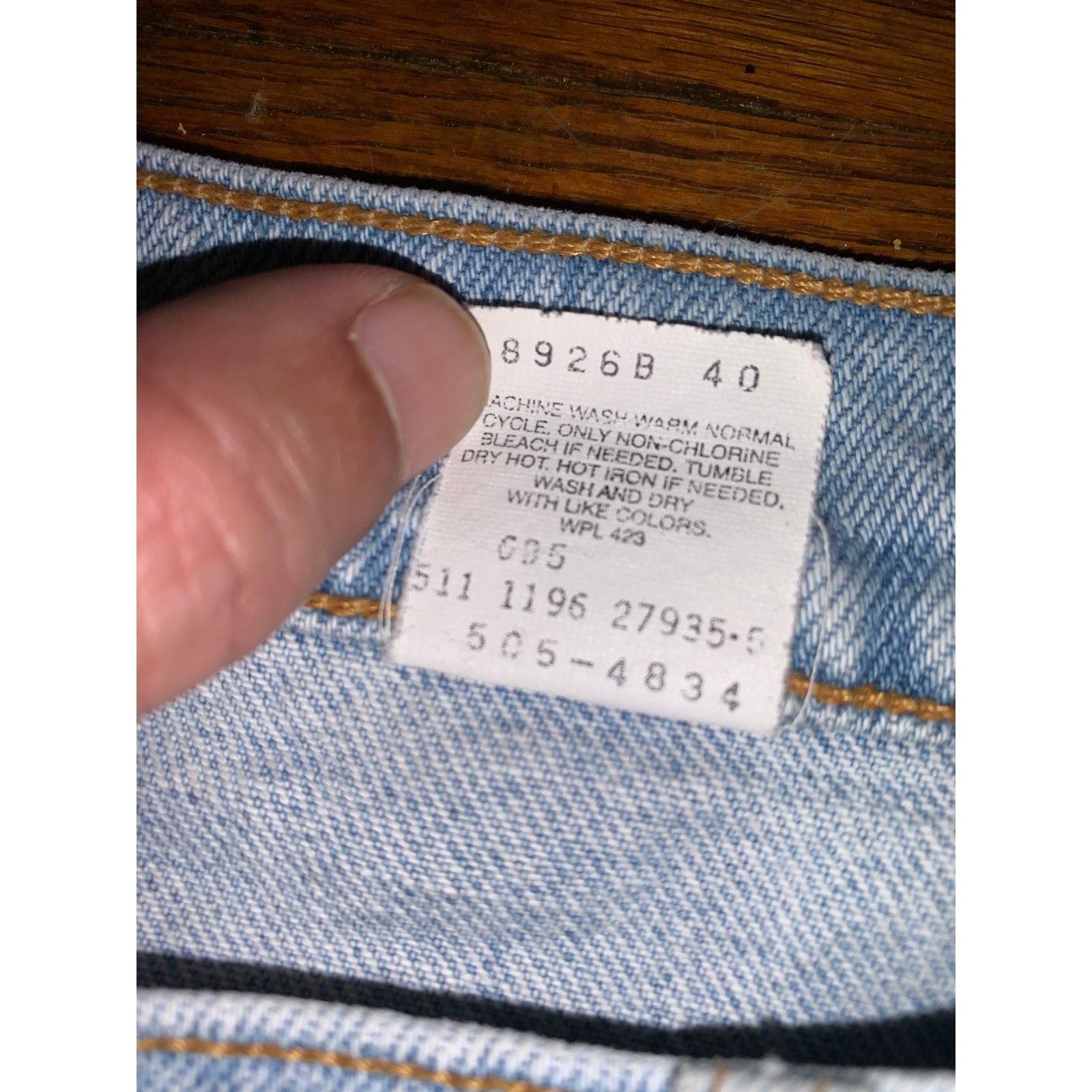 Levi's Vintage 1996 Levis 505 42x32 Light Wash USA Size US 42 / EU 58 - 4 Thumbnail