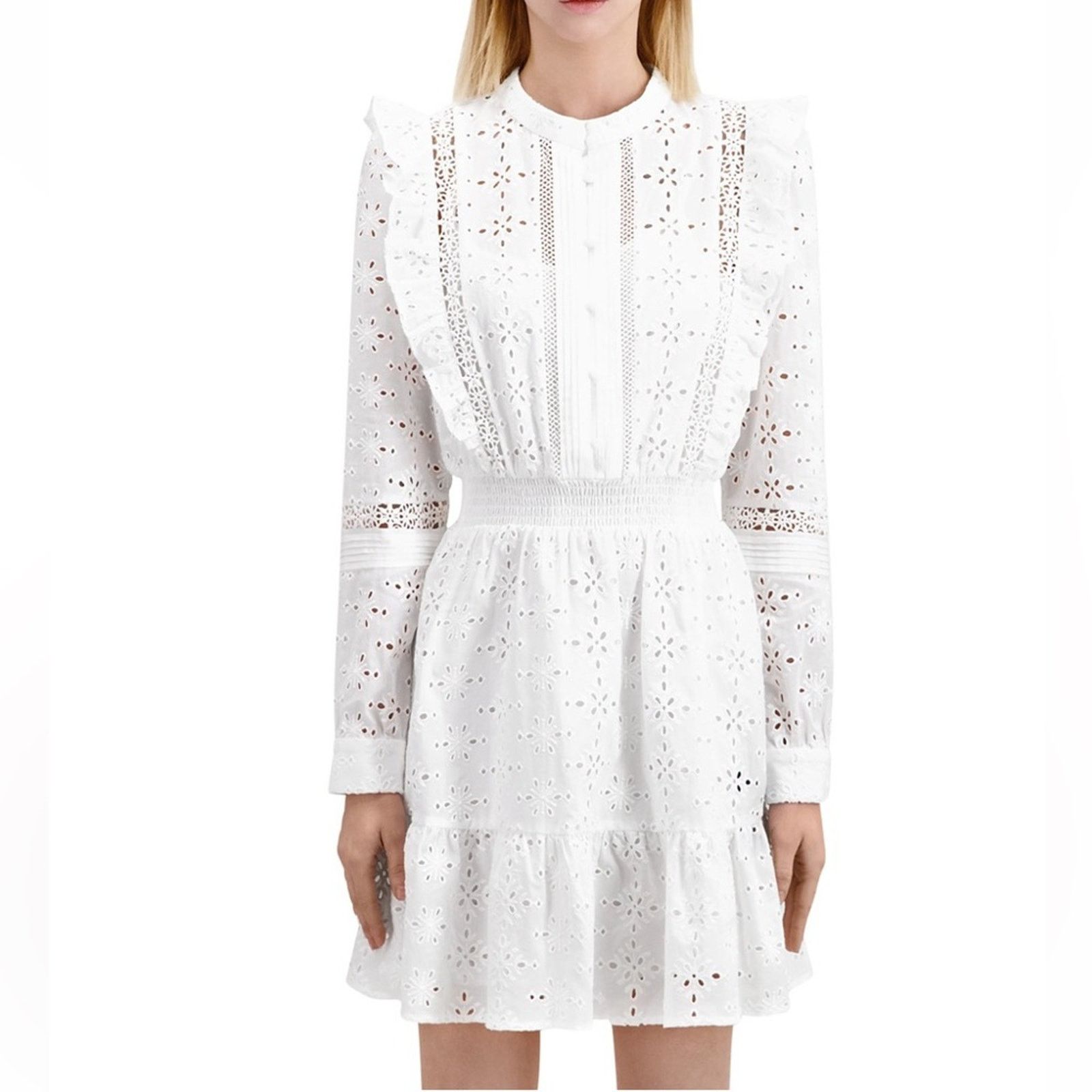 The Kooples NWT! The Kooples White Crochet Buttoned Sundress, Size 1 S Size S / US 4 / IT 40 - 1 Thumbnail