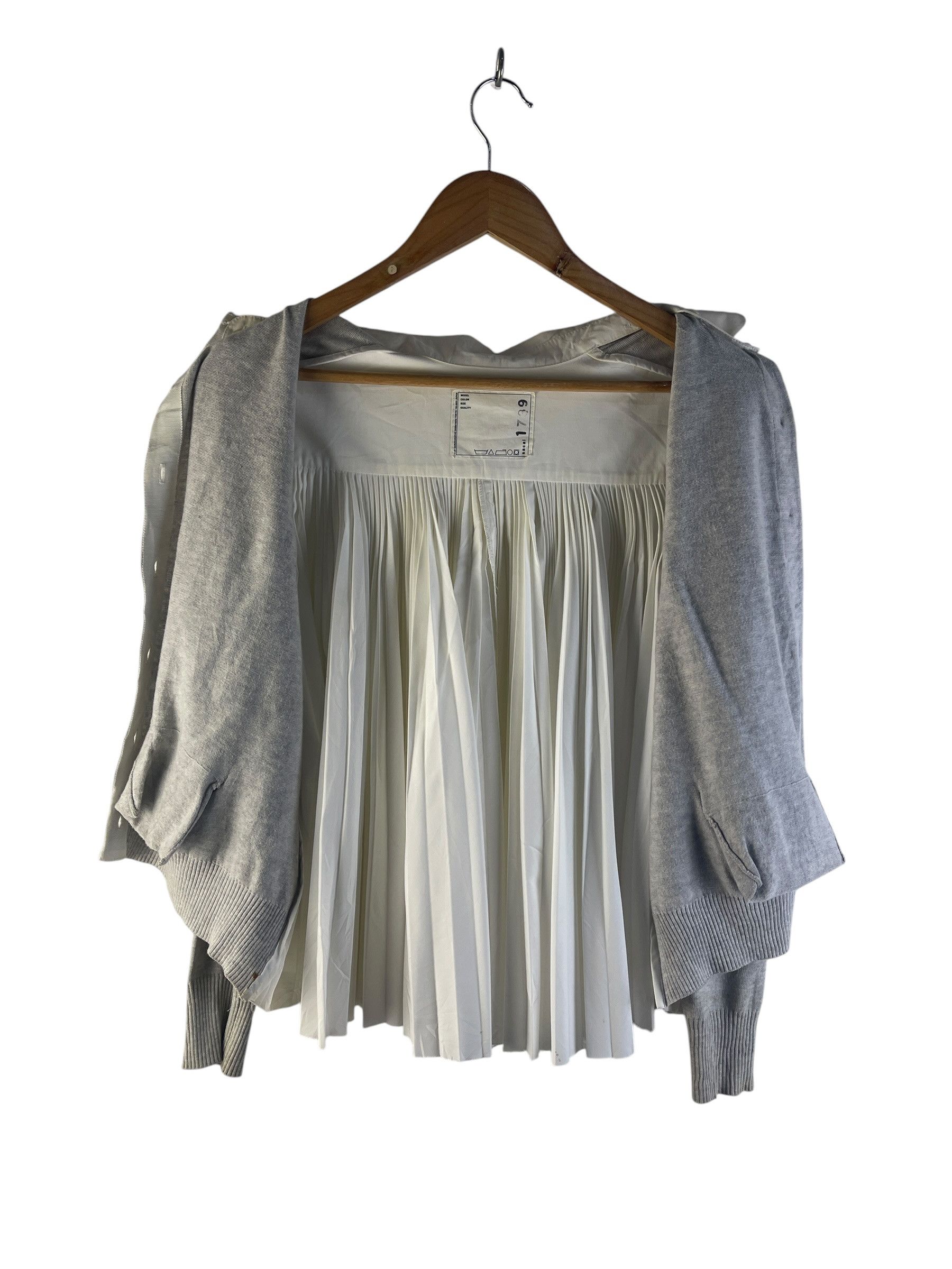 Sacai Sacai Pleated Back Cardigan Hybrid Knit Shirt Japan Designer Size US S / EU 44-46 / 1 - 4 Thumbnail