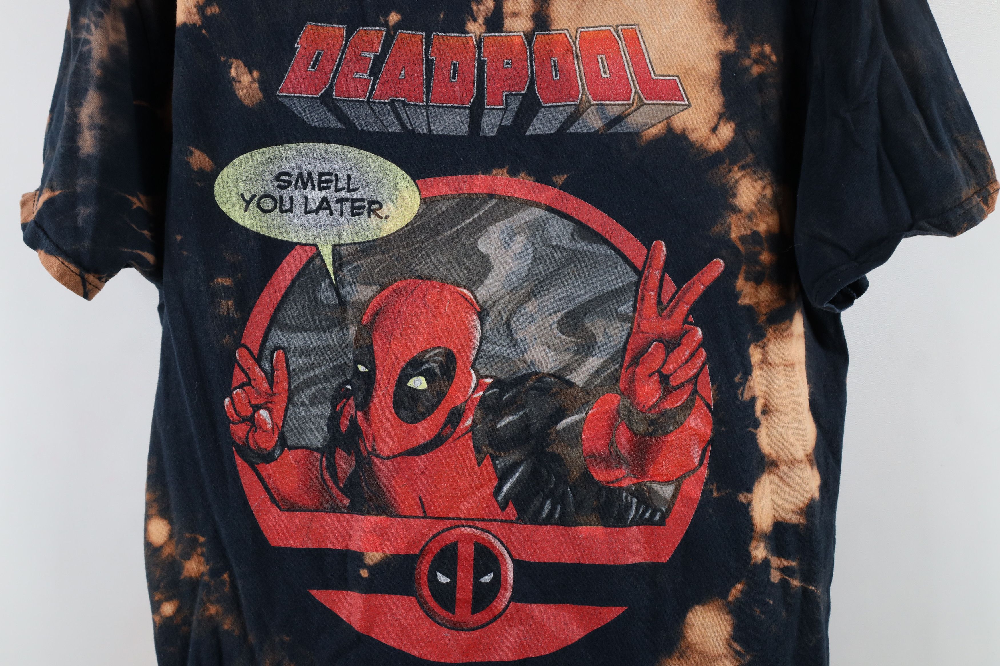 Vintage Retro Marvel Comics Wash Deadpool Short Sleeve T-Shirt Size L / US 10 / IT 46 - 4 Thumbnail