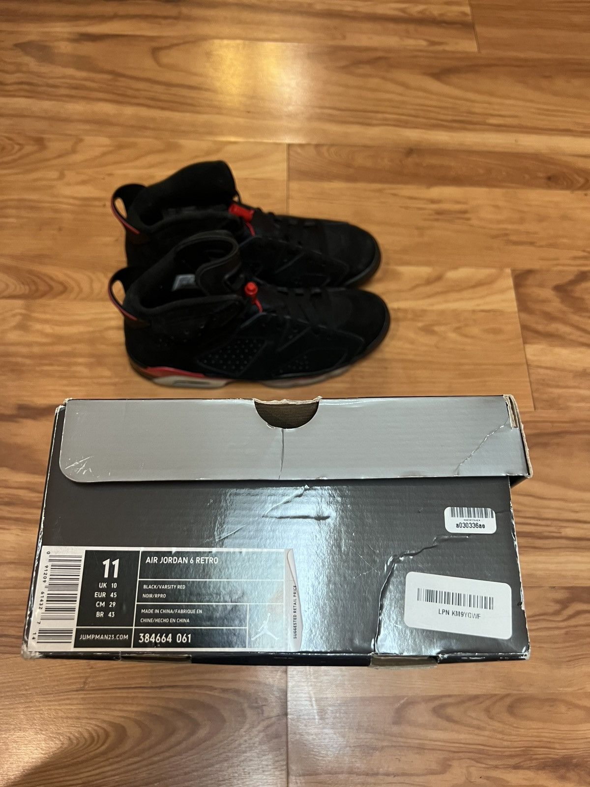 Jordan Brand Air Jordan Retro 6 Varsity Red 2010 Sneakers DS Size US 11 / EU 44 - 8 Thumbnail