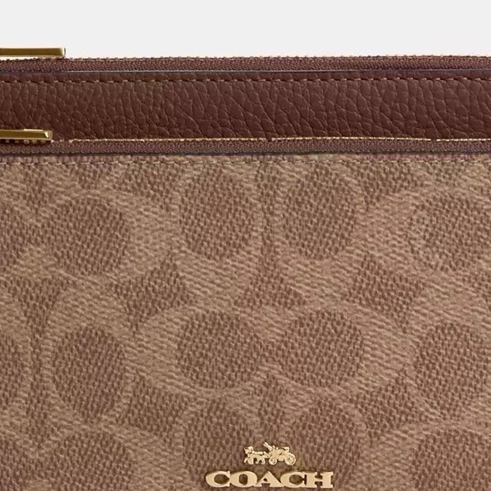 Coach NWT Coach Double Zip Wallet Wristlet CX161 Gold/Tan/Brown Size ONE SIZE - 8 Thumbnail
