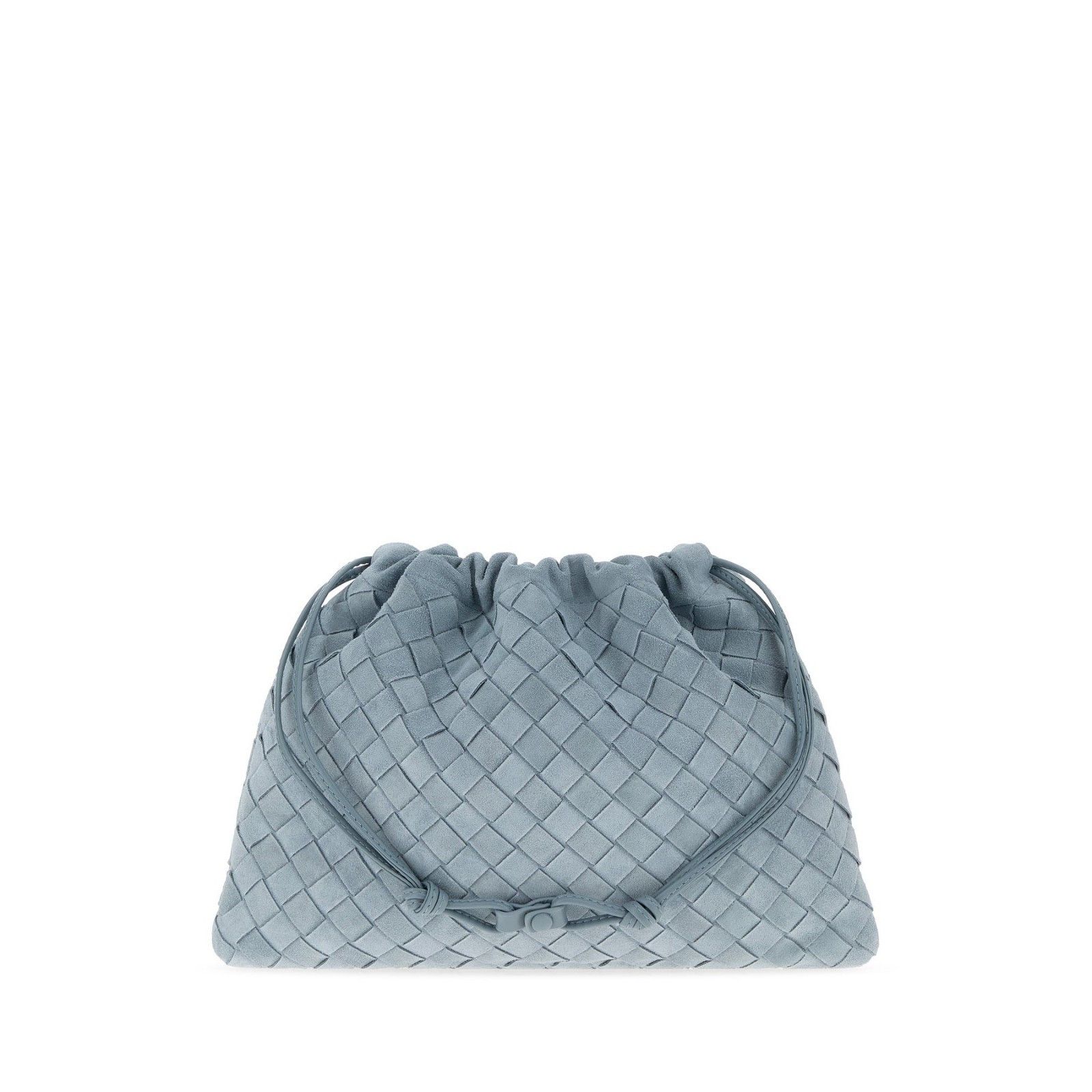 Bottega Veneta BOTTEGA VENETA Dustbag Medium $2600 Light Blue Suede Handbag Size ONE SIZE - 1 Thumbnail
