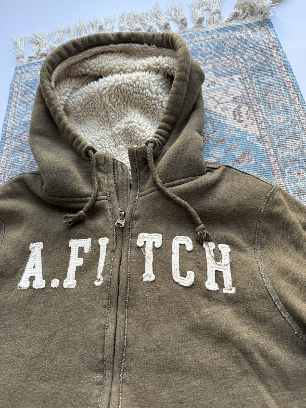 Abercrombie & Fitch Vintage Abercrombie & Fitch Y2K Fur Shearling Zip Hoodie Size US XXL / EU 58 / 5 - 7 Thumbnail