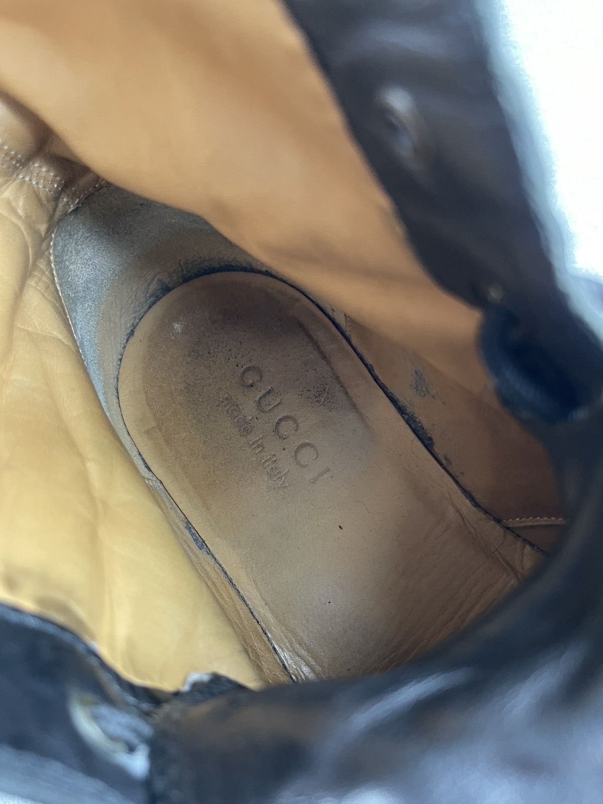 Gucci Gucci Vintage 00s GG Leather Lace Up Combat Boots Black Size US 8.5 / EU 41-42 - 8 Thumbnail