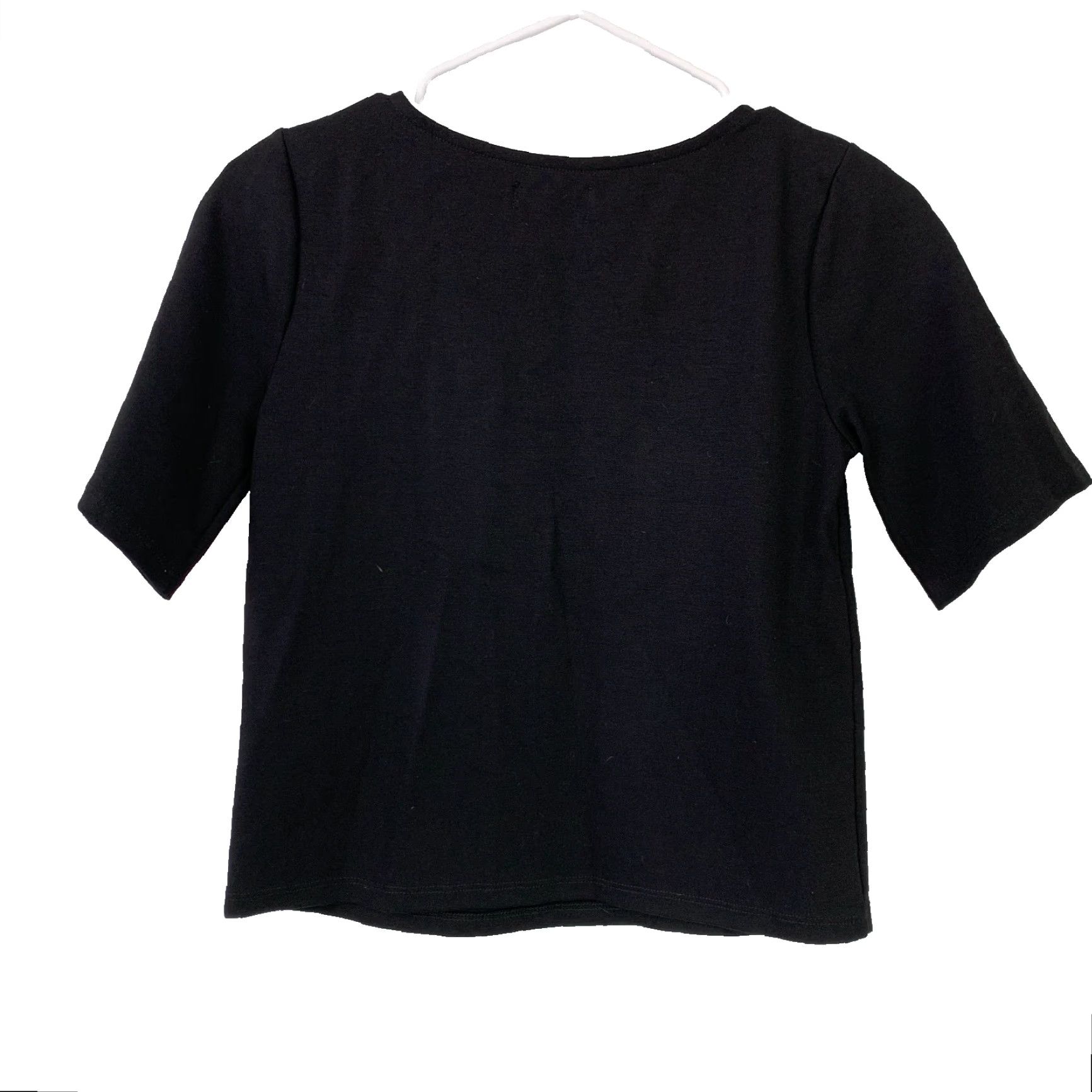Black Halo Ripley Rader Black Short Sleeve Ponte Shirt Top XS NWT Women Casual Business Basic Stretch Cotton Blend Knit T-Shirt Top Size XS / US 0-2 / IT 36-38 - 6 Thumbnail