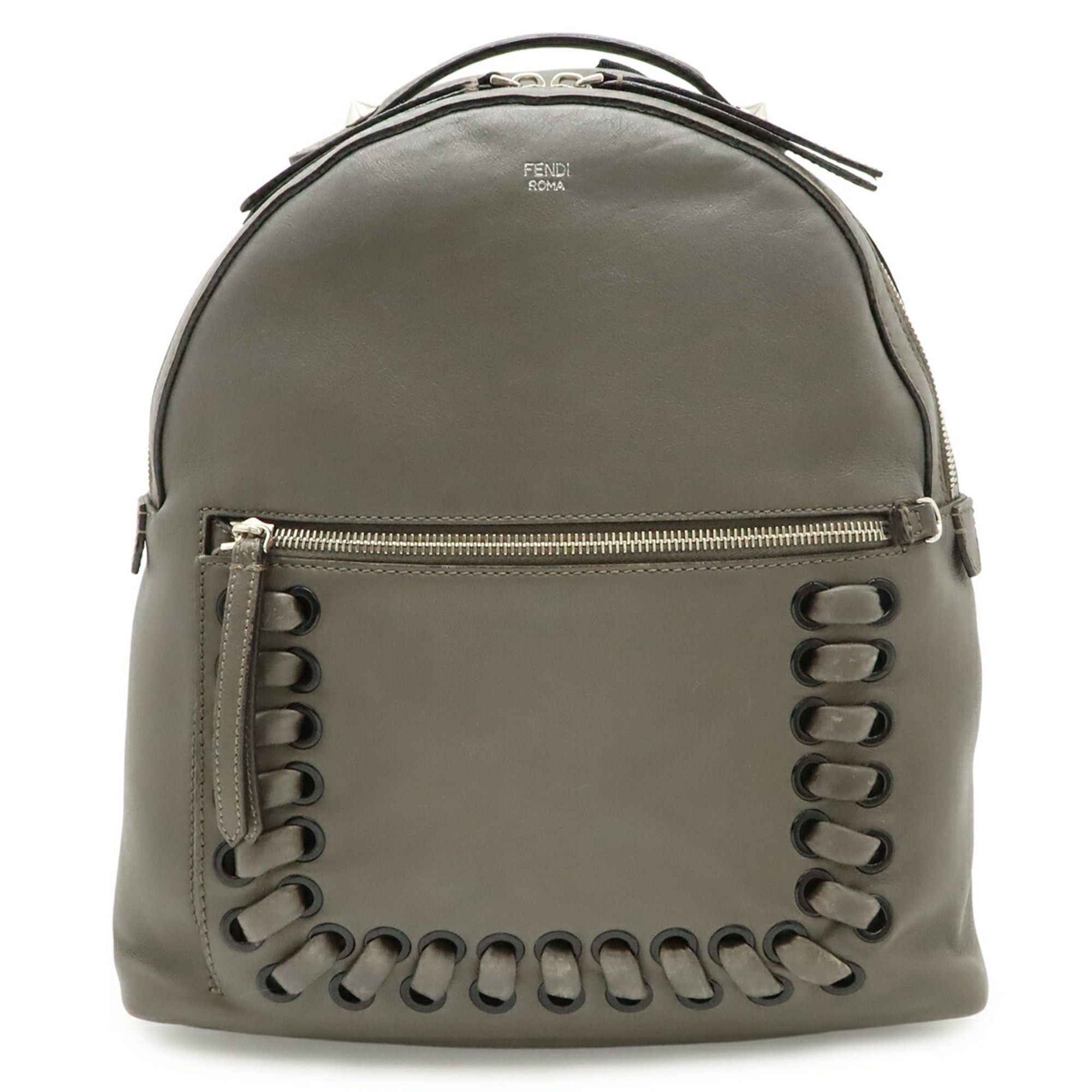 Fendi FENDI By The Way Backpack, Rucksack, Studded Leather, Greige (8BZ035) Size ONE SIZE - 1 Thumbnail
