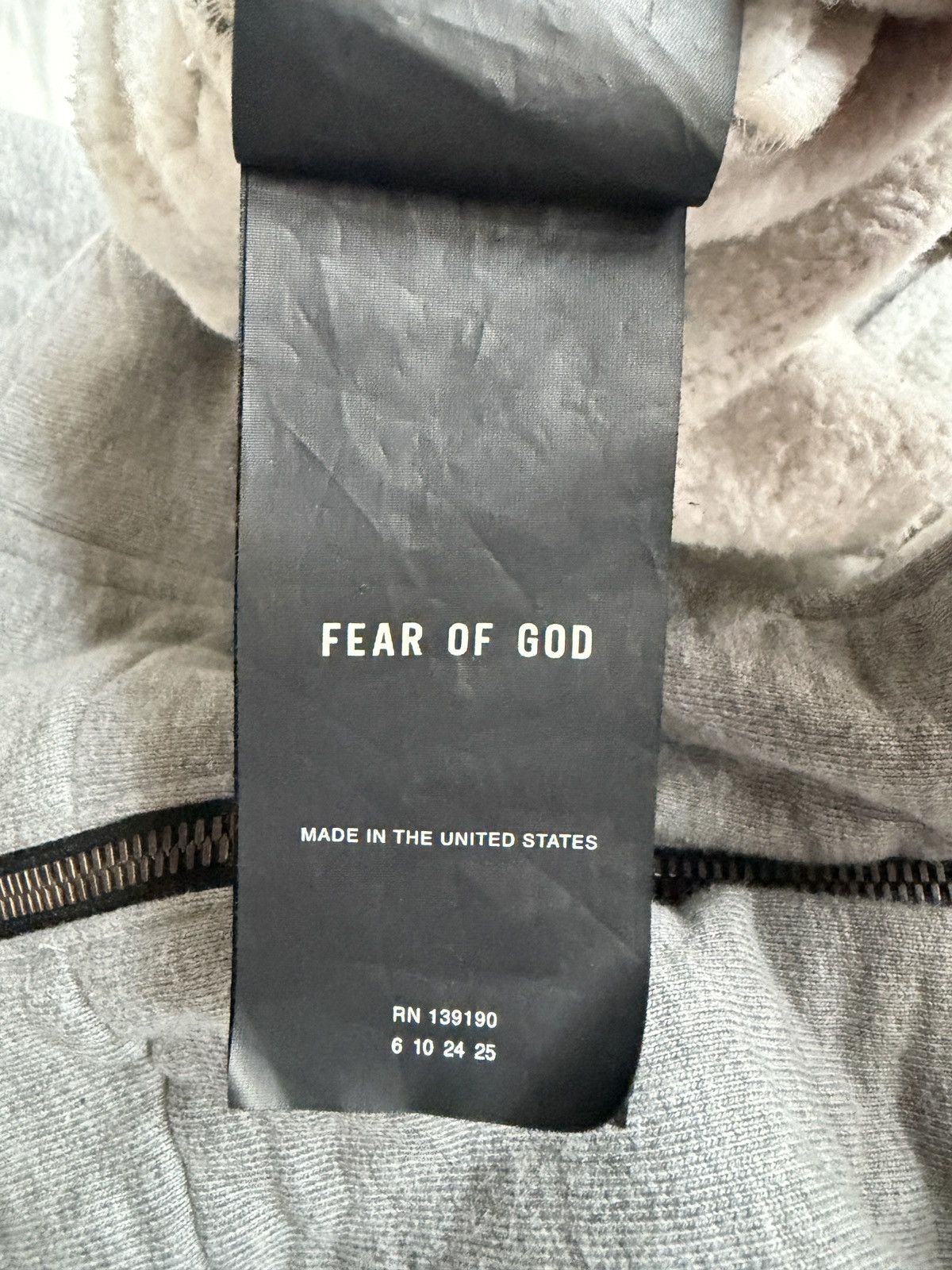 Fear of God Fear of God Eternal Logo Flocked Cotton Jersey Zip Up Hoodie Size US XL / EU 56 / 4 - 15 Thumbnail