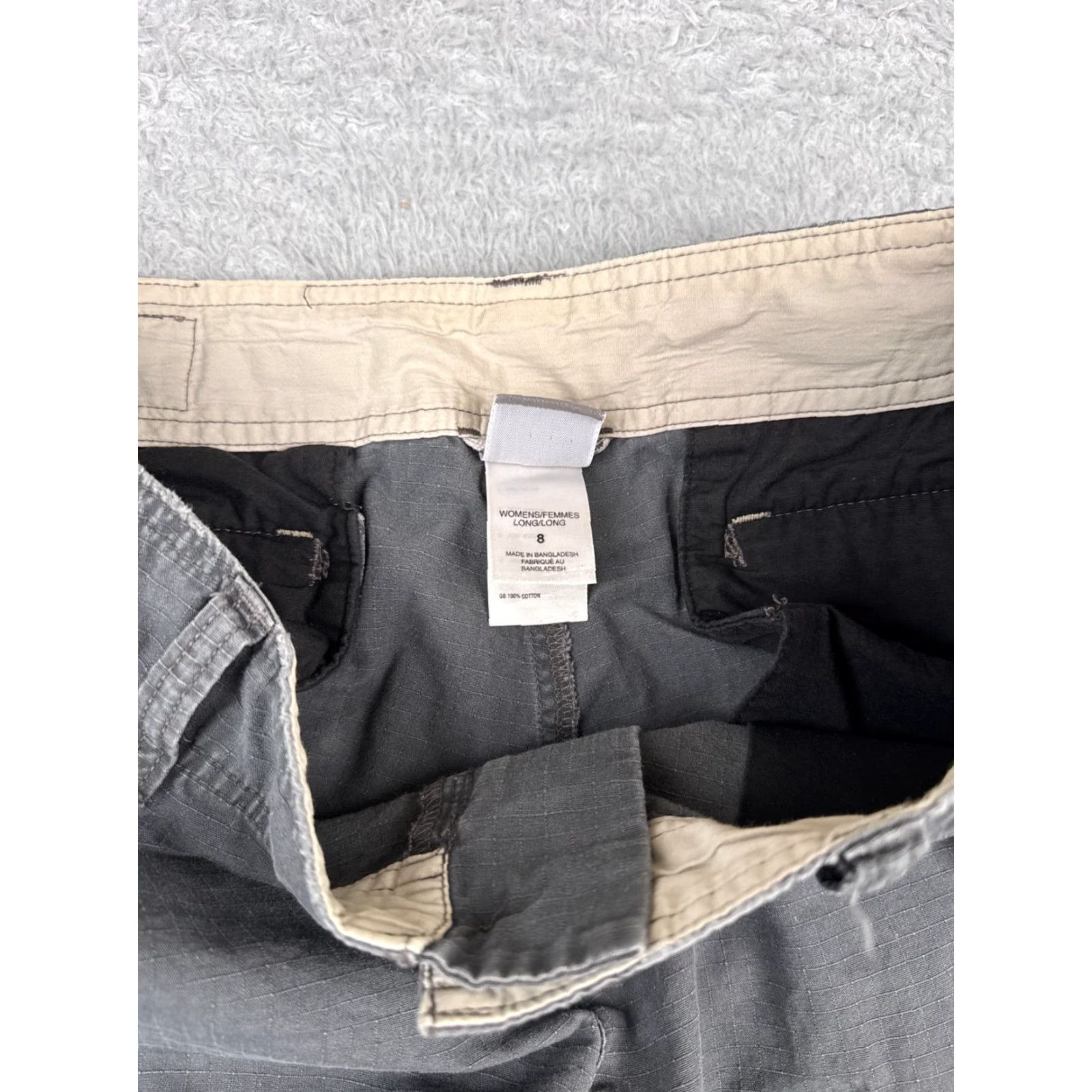 The North Face VINTAGE The North Face Cargo Shorts Women 8 Gray Cotton Ripstop Casual Activewear Summer Size 30" / US 8 / IT 44 - 5 Thumbnail