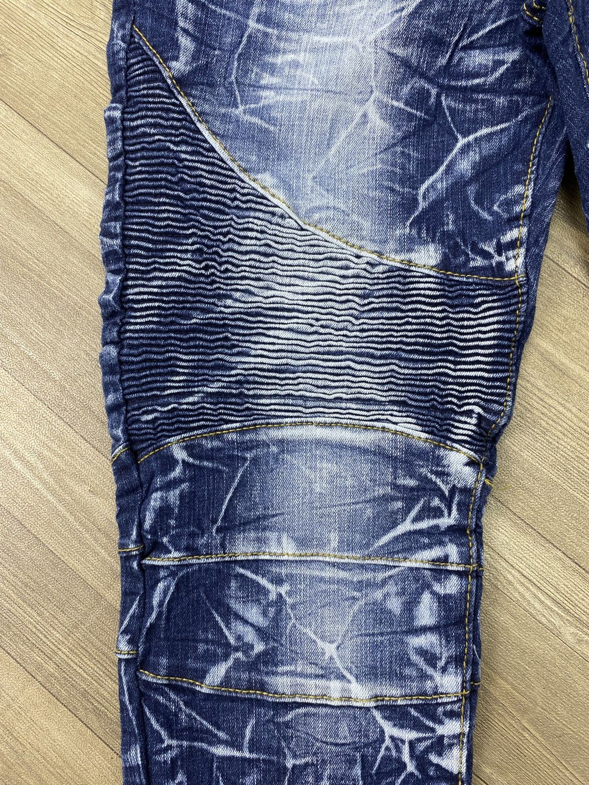 Japanese Brand Japanese Acid Wash Blue Balmain Style Bikers Pants Size US 34 / EU 50 - 6 Thumbnail