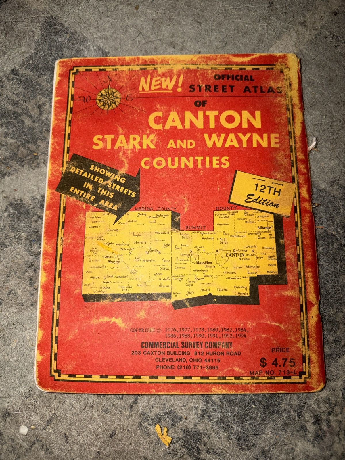 Vintage 1994 Official Street Atlas Of Canton Stark Wayne Counties Size ONE SIZE - 2 Thumbnail