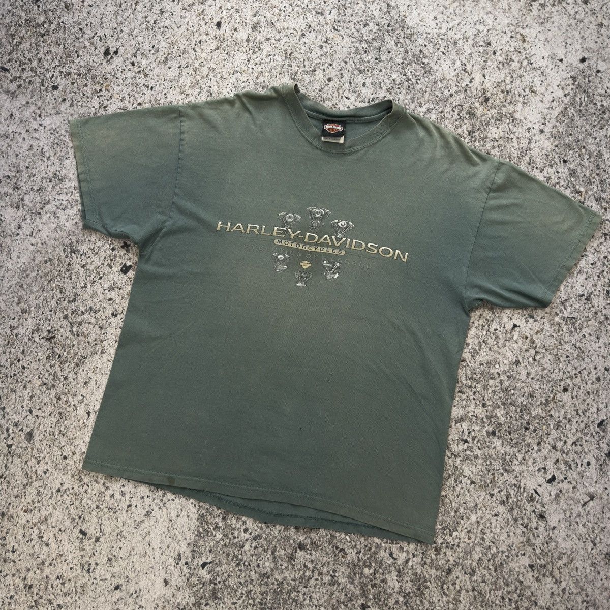 Harley Davidson Faded Thrashed Distressed Harley Tee ERD Grunge Biker Chrome Size US XL / EU 56 / 4 - 9 Thumbnail