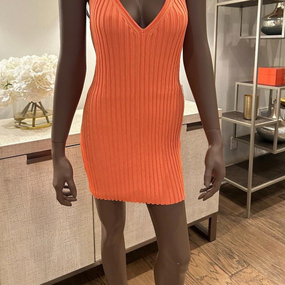 Designer Gauge81 Tala Ribbed-knit Halterneck Mini Dress In Apricot Size S / US 4 / IT 40 - 6 Thumbnail