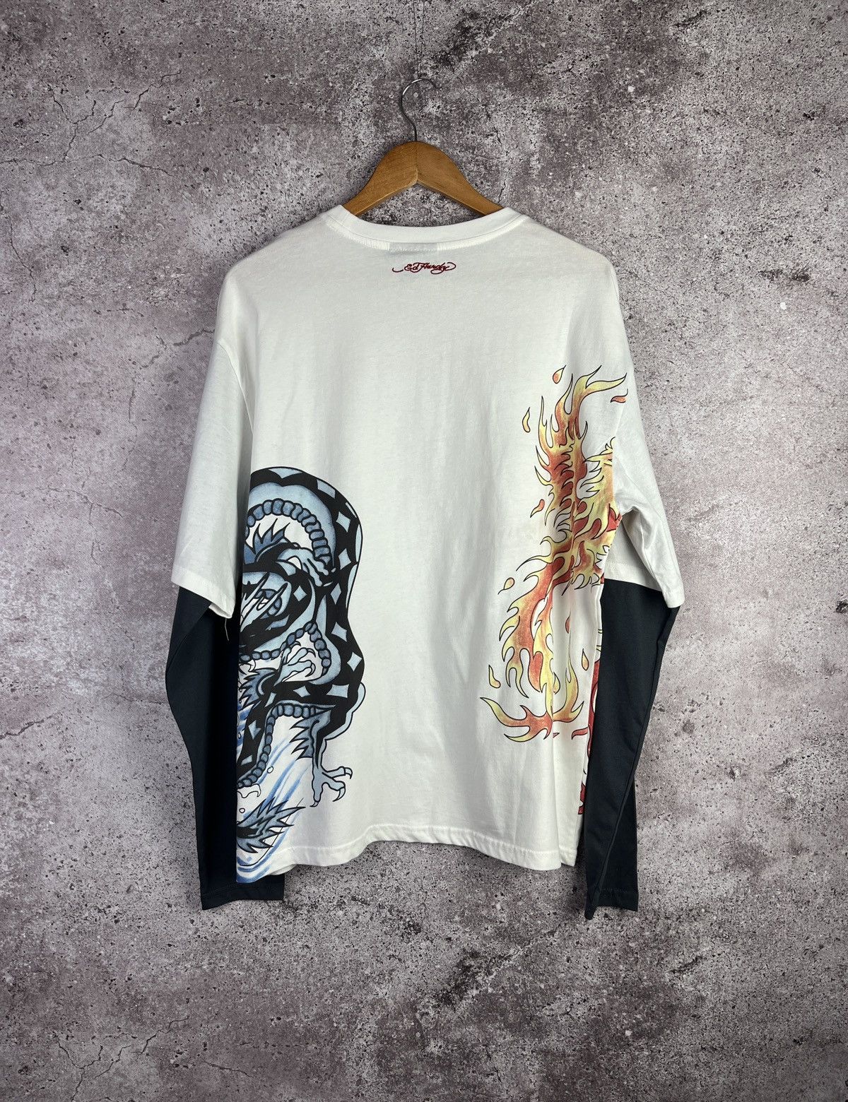 Ed Hardy Ed Hardy Dragon Phoenix Long Sleeve Y2K Tattoo Graphic Tee Size US S / EU 44-46 / 1 - 2 Thumbnail