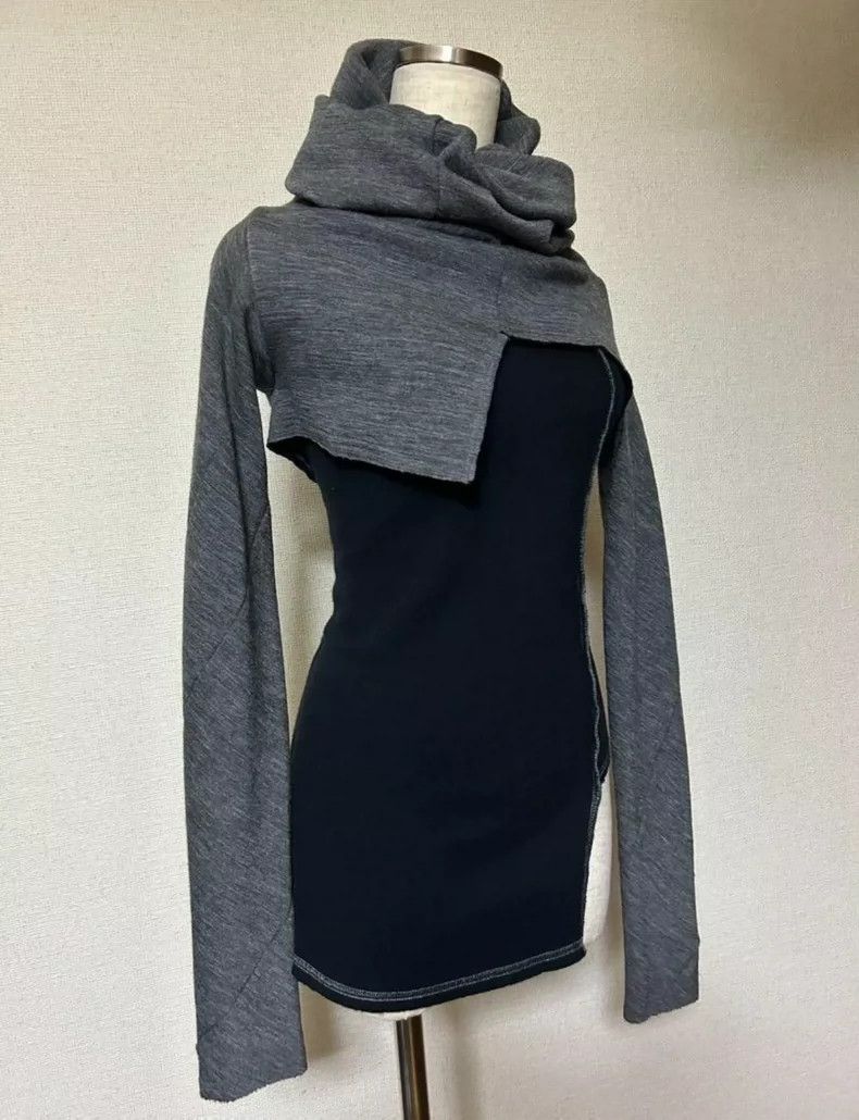 Other Comme Des Garcons Grey cropped knit on black knit Size S / US 4 / IT 40 - 2 Thumbnail