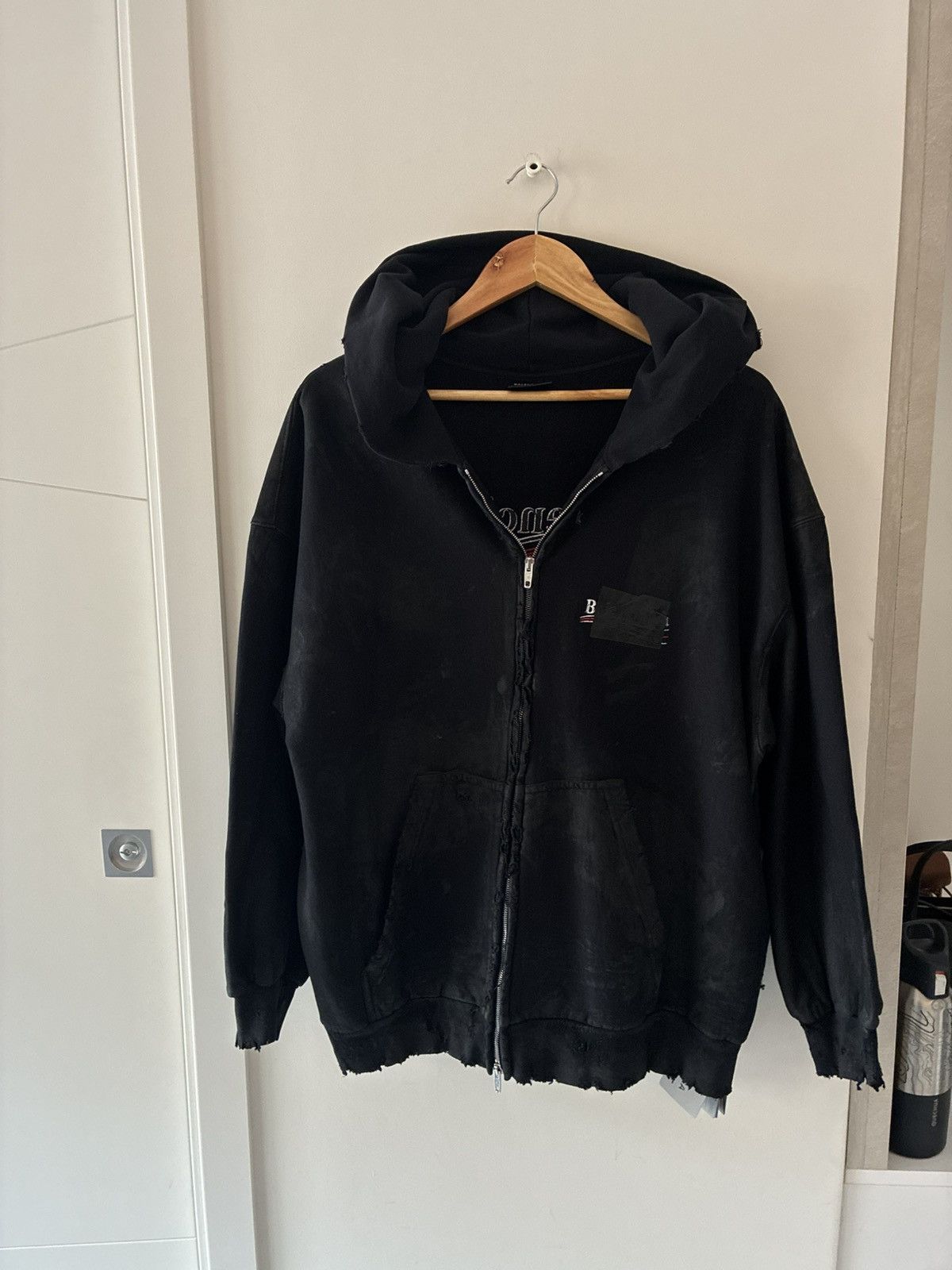 Balenciaga Balenciaga Gaffer Distressed Oversize Hooded Sweater Size US S / EU 44-46 / 1 - 2 Thumbnail