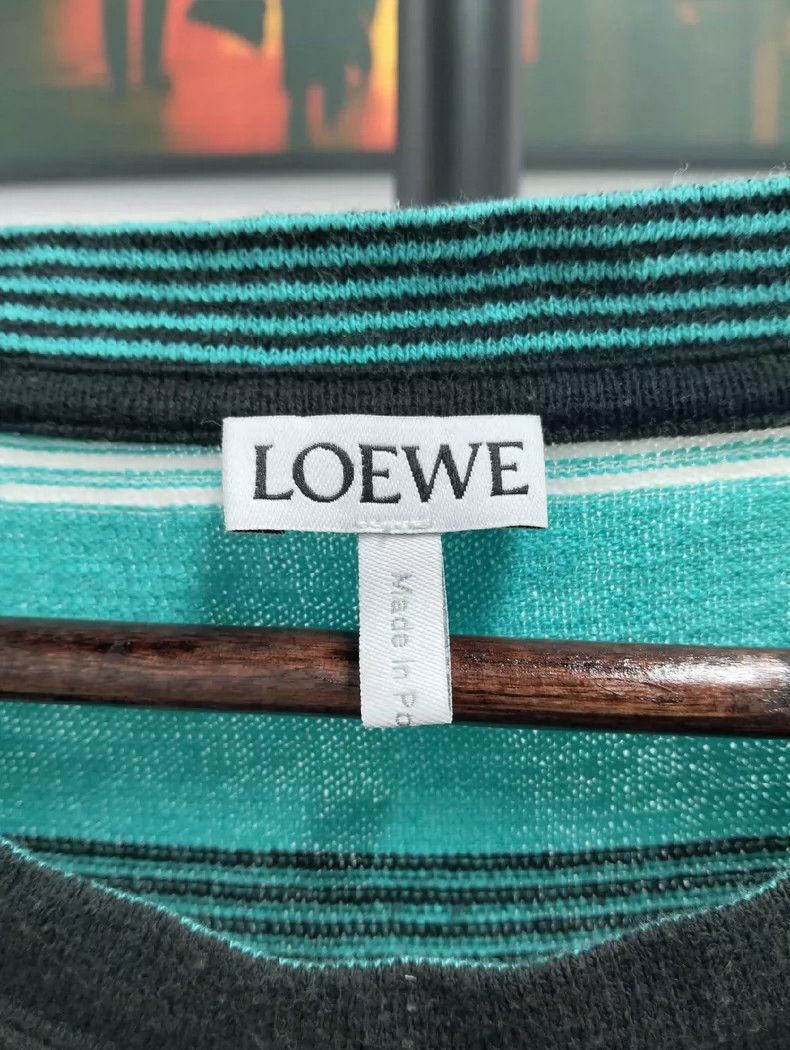 Loewe LOEWE Striped embroidered short sleeve T-shirt Size L / US 10 / IT 46 - 3 Thumbnail