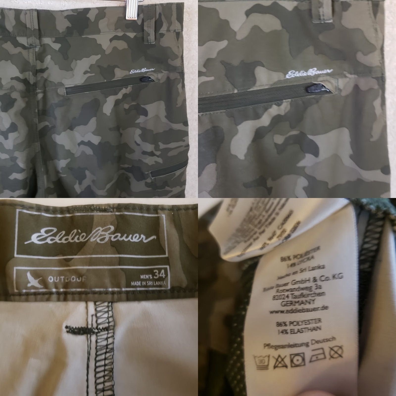 Eddie Bauer Eddie Bauer Flexion Amphib Shorts Men 34W Green Camo Cargo Pocket 10in Inseam Regular Rise Size US 34 / EU 50 - 8 Thumbnail