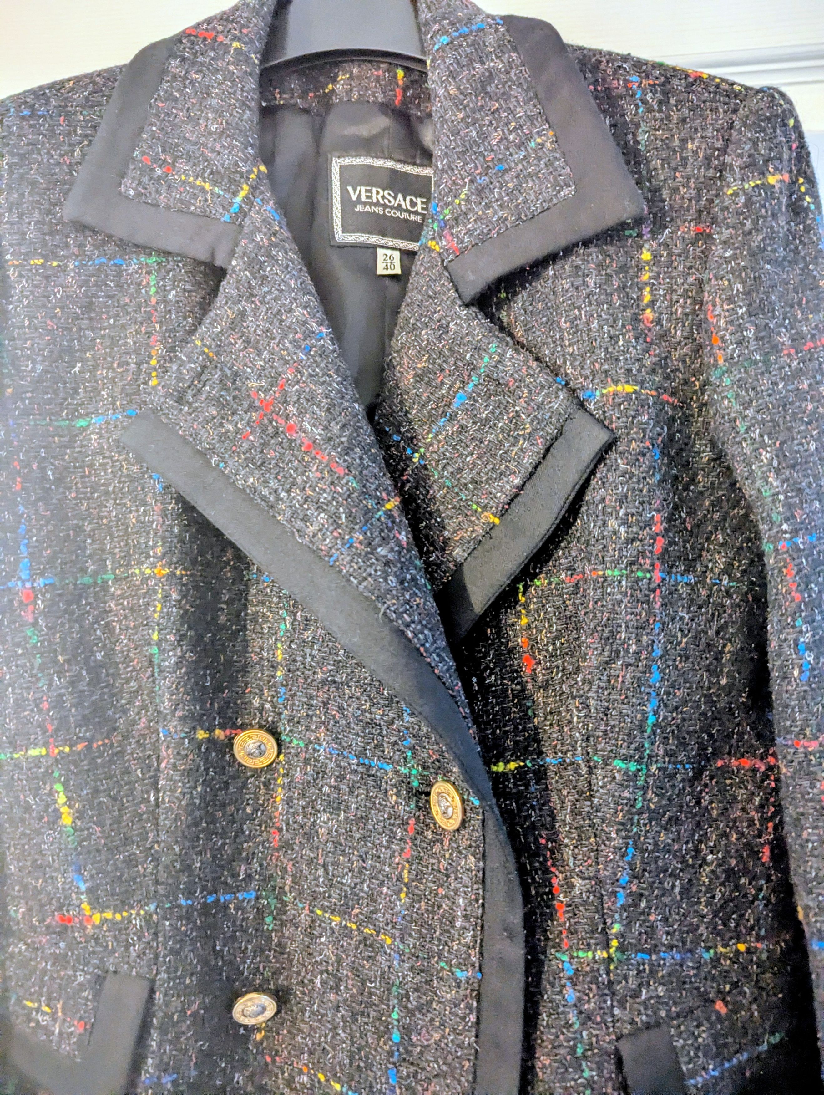 Versace Versace Tartan Plaid Multicolour stitching blazer 40 Size S / US 4 / IT 40 - 2 Thumbnail
