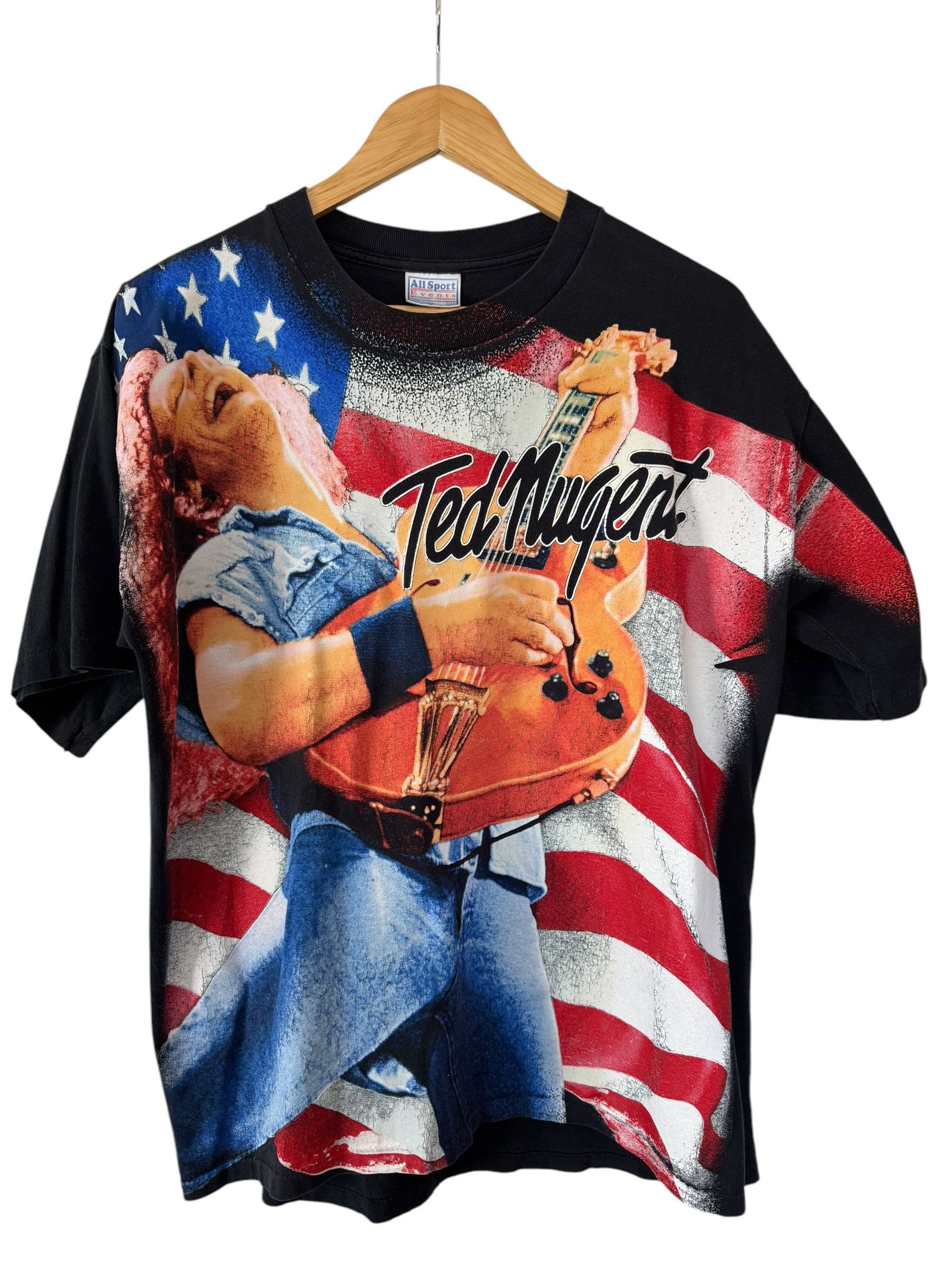All Sport Vintage 90s Ted Nugent American Flag AOP Size US L / EU 52-54 / 3 - 1 Thumbnail