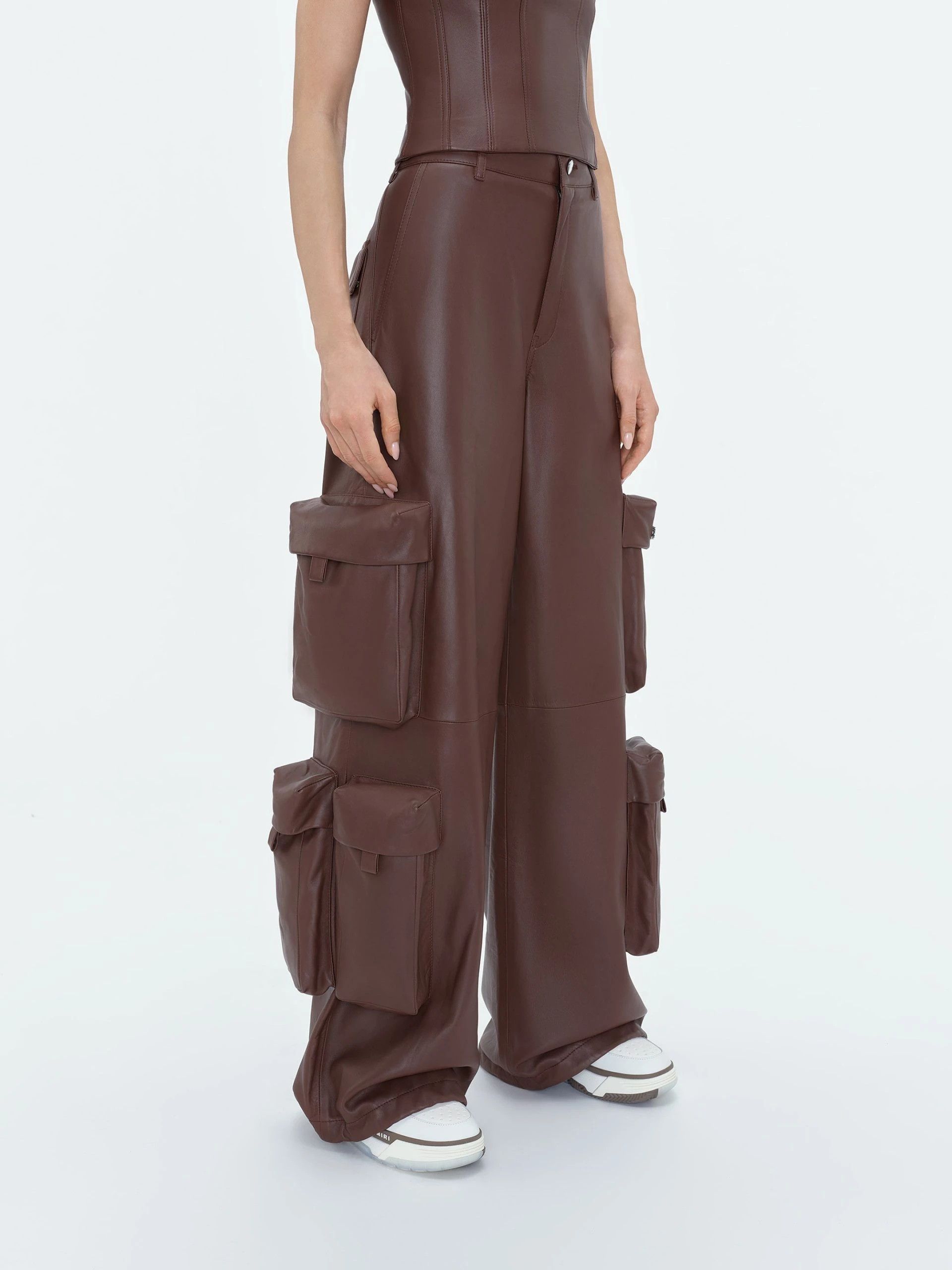 Amiri oc11z0225 Baggy Cargo Pant in Brown Size 25" / US 0 / IT 36 - 4 Thumbnail