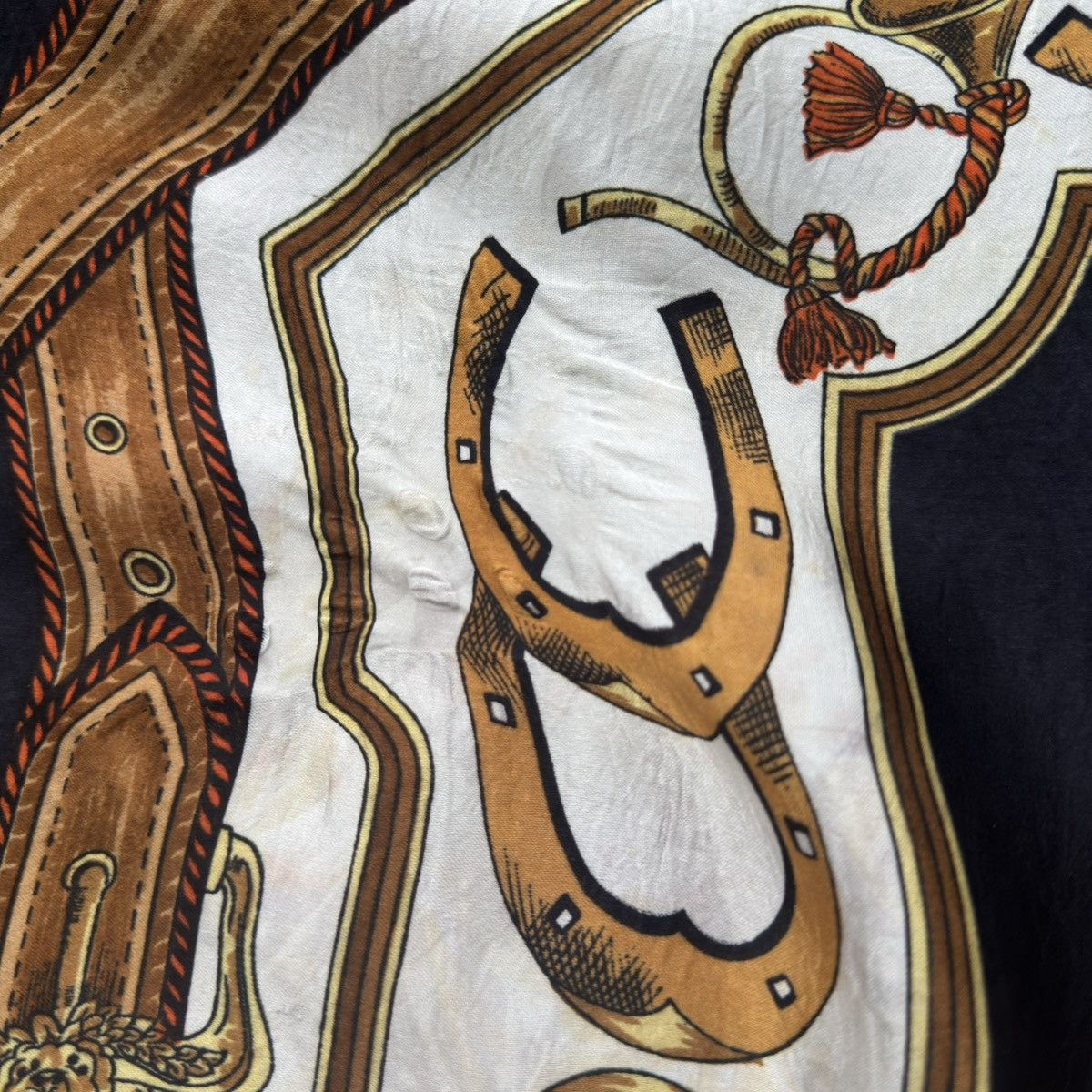 Vintage Italian Vintage Horse Head Silk Scarf Size ONE SIZE - 9 Thumbnail