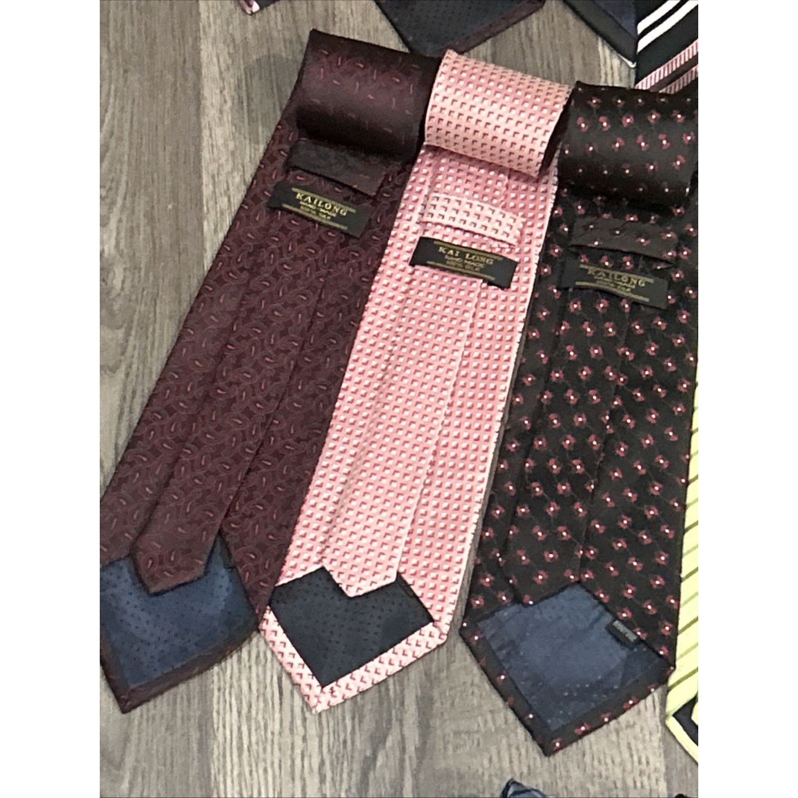 Kai Lot Of 21 Kai Long 100% Silk Ties Various Colors & Patterns Size ONE SIZE - 13 Thumbnail