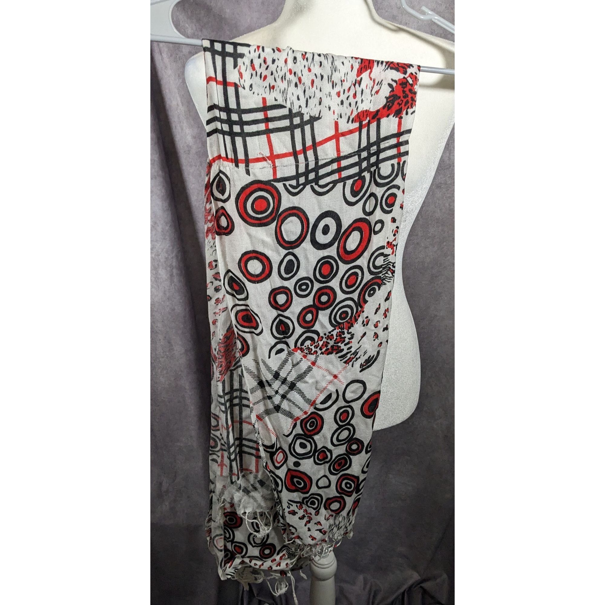 Other Abstract Punk Red White And Black Pashmina Scarf Size ONE SIZE - 11 Thumbnail