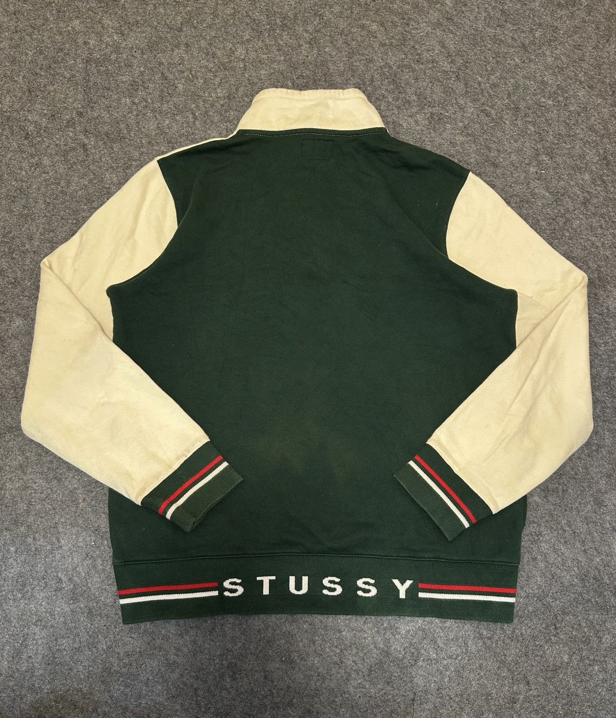 Stussy Stüssy two-tone half-zip fleece sweatshirt featuring a cream Size US M / EU 48-50 / 2 - 2 Thumbnail
