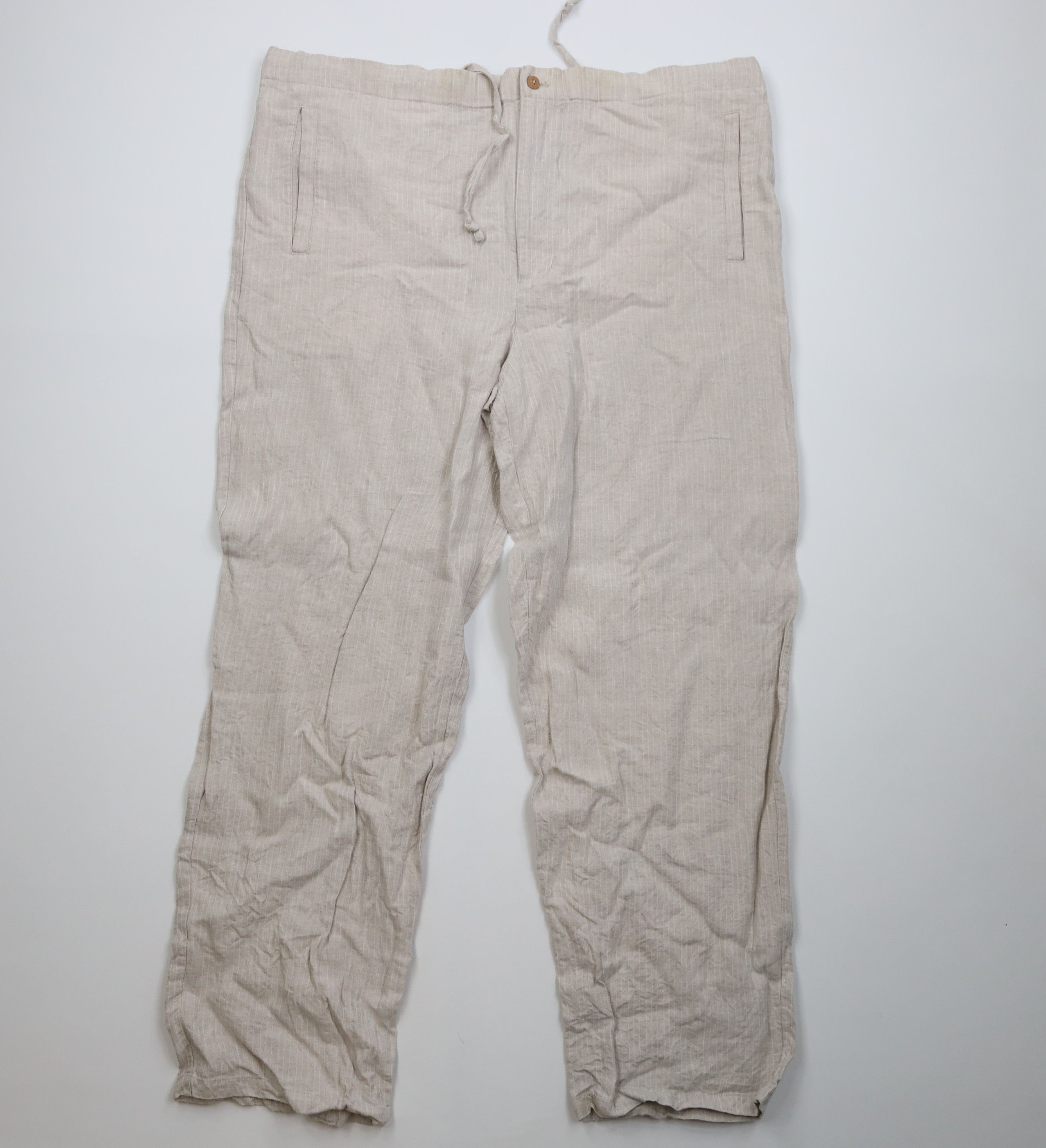 Vintage 90s Y2K Streetwear Knit Wide Leg Chino Pants Beige