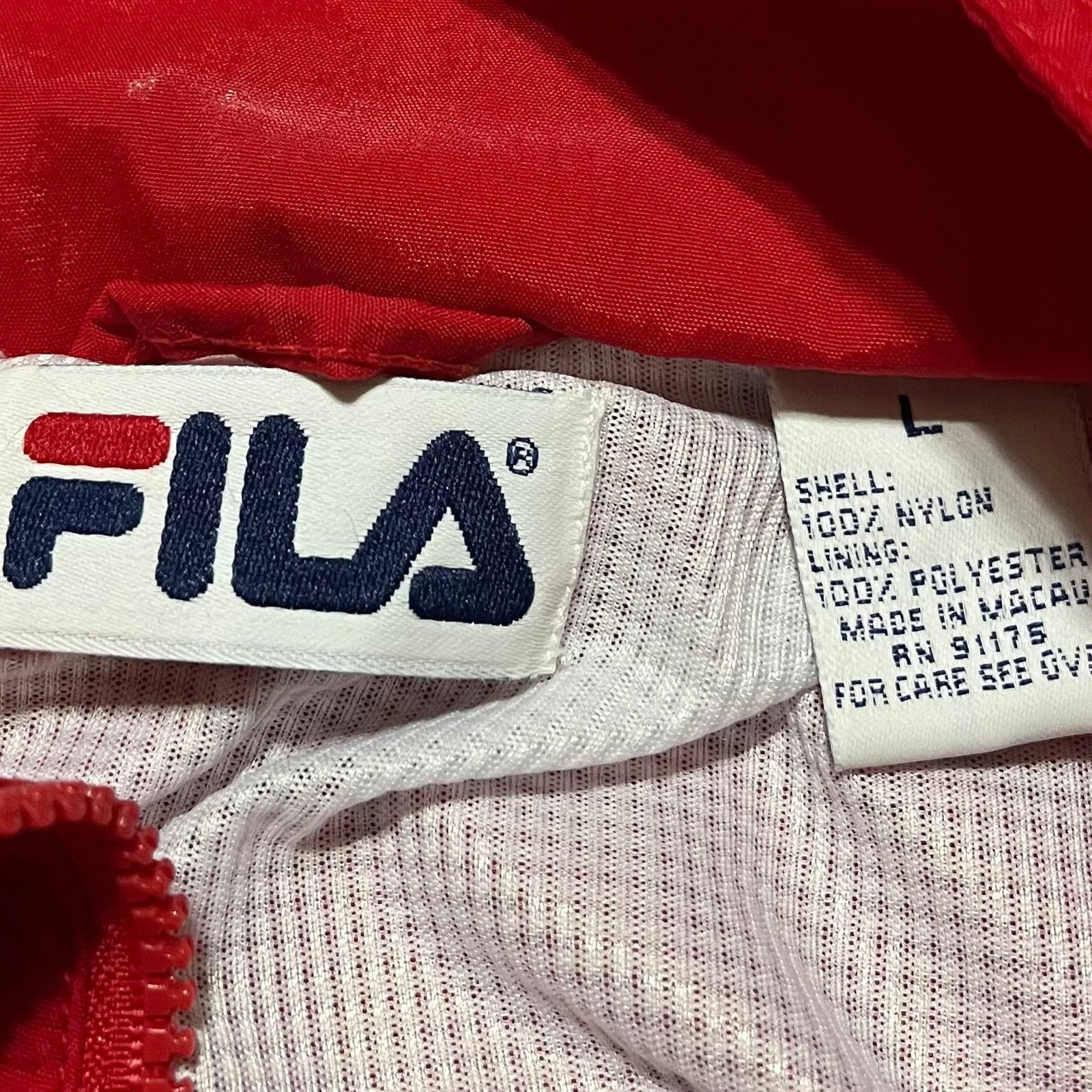 Fila Y2K FILA Windbreaker Jacket Red Black Stripe Full Zip Large Size US L / EU 52-54 / 3 - 4 Thumbnail