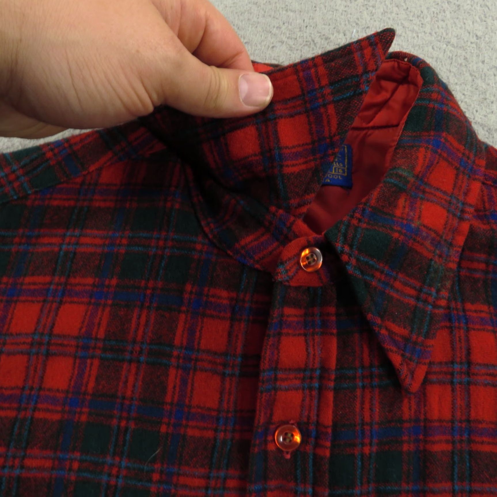 Pendleton VINTAGE Pendleton Shirt Men 16 (Large) Made in USA 80s Button Up Christmas Plaid Shirt Men L Red Wool Flannel Button-Up 80s Pendleton Mens Pants? Size US L / EU 52-54 / 3 - 5 Thumbnail