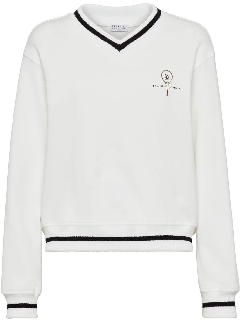 Brunello Cucinelli o1w1db10825 Sweatshirt in Open White Size L / US 10 / IT 46 - 1 Thumbnail
