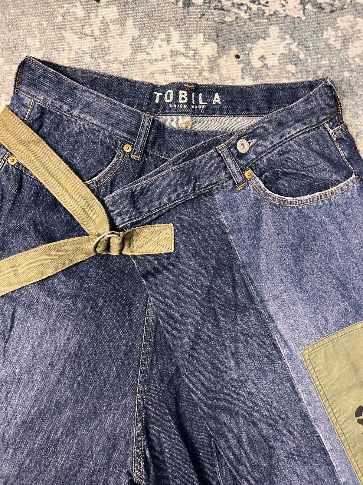 Third & Army Tobila Made in Japan Rework Army Denim Jort Size US 32 / EU 48 - 3 Thumbnail