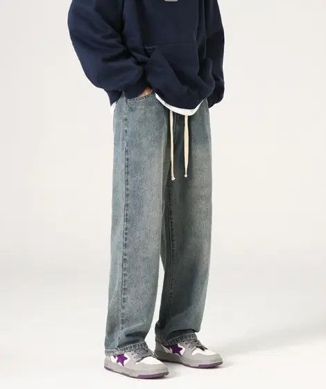 Japanese Brand × Jean Japanese retro washed distressed wide-leg jeans for men Size US 32 / EU 48 - 3 Thumbnail