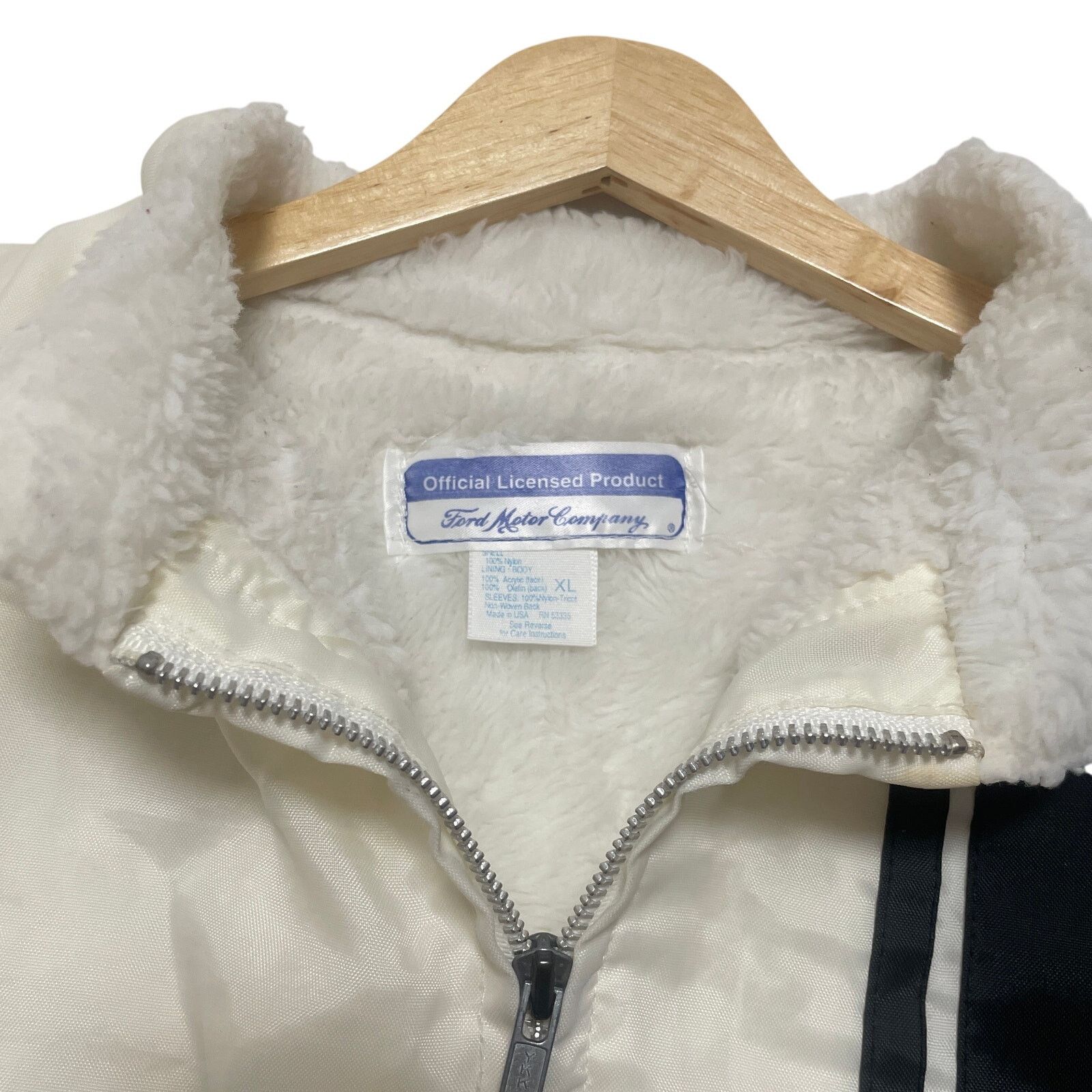 Ford Vintage 70s Ford Cobra White Sherpa Lined Full Zip Jacket XL Size US XL / EU 56 / 4 - 5 Thumbnail