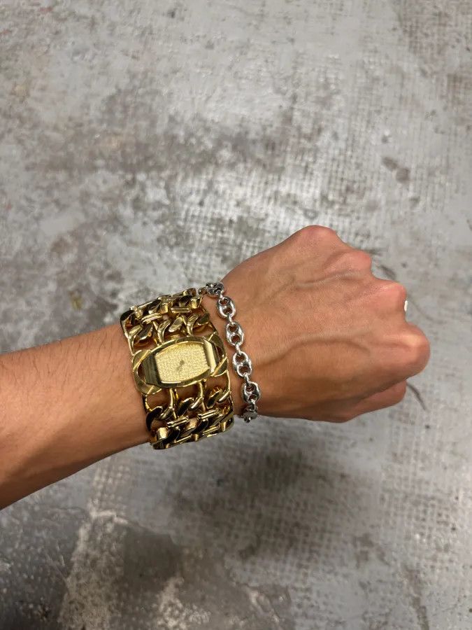 Roberto Cavalli 2000s Roberto Cavalli Chain Linked Gold Contemporary Watch Size ONE SIZE - 6 Thumbnail