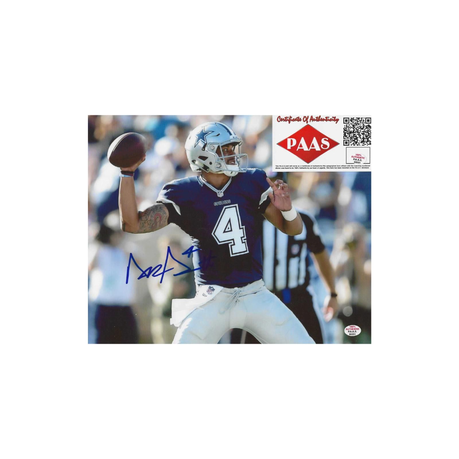 Other Dak Prescott Dallas Cowboys signed 8x10 photo PAAS COA Size ONE SIZE - 4 Thumbnail
