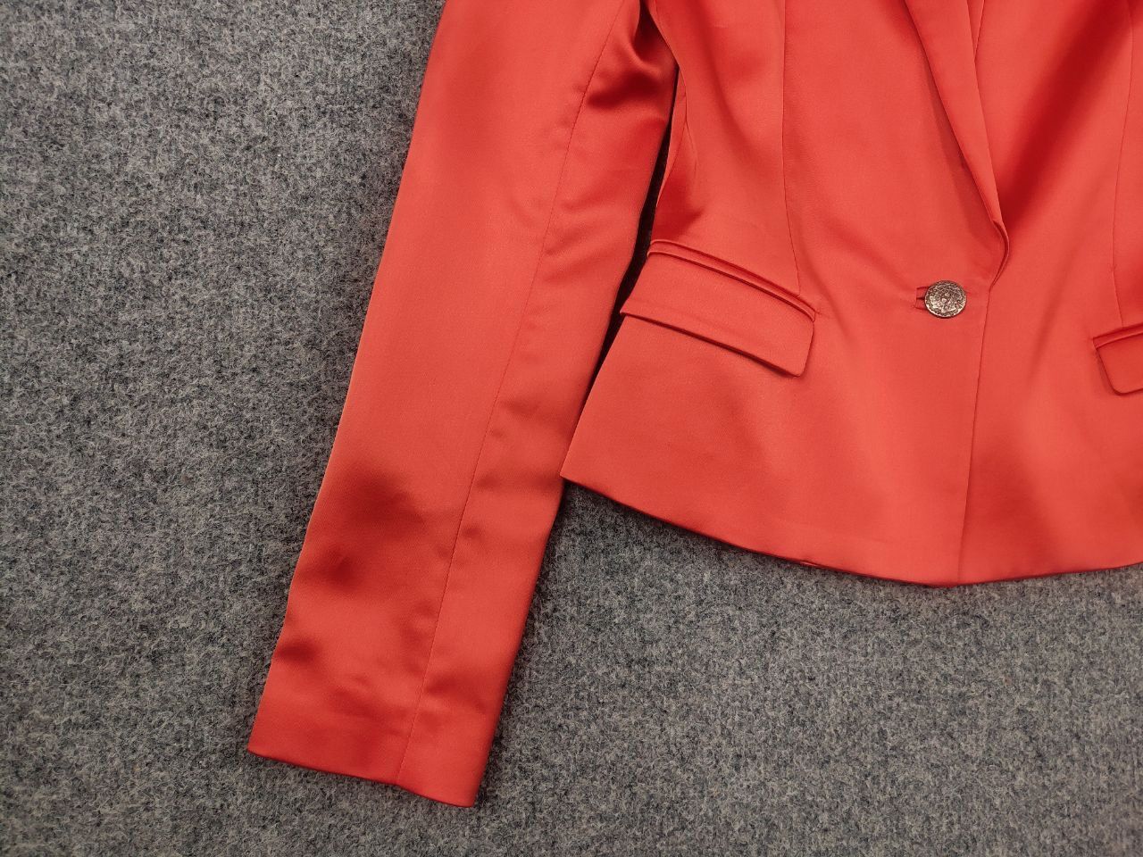 Just Cavalli Just Cavalli Italy One Button Orange satin Blazer Jacket Size S / US 4 / IT 40 - 7 Thumbnail