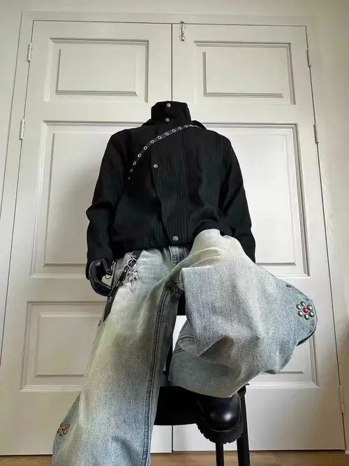VIBE Vintage Street Punk Stripe Loose Casual Hooded Jacket Coat Size US XL / EU 56 / 4 - 6 Thumbnail